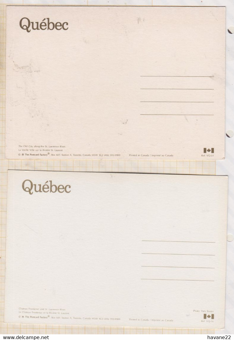 22C266 CANADA QUEBEC Lot De 2 Cartes LA VILLE DE QUEBEC - Québec - La Citadelle