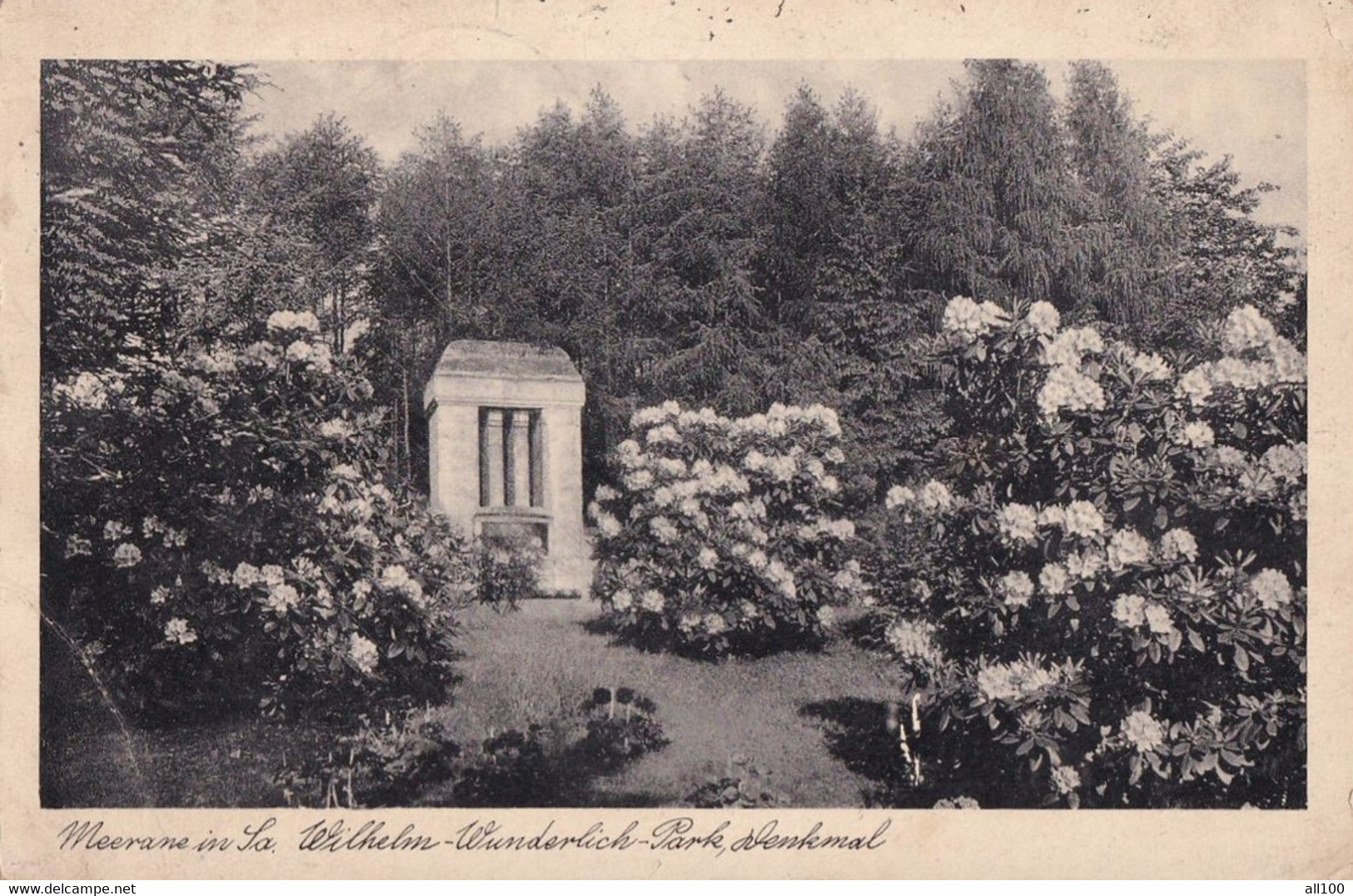 A15868 - MEERANE IIN LA WILHELM WUNDERLICH  PARK  POSTCARD  ROMANIA 1939 USED - Meerane