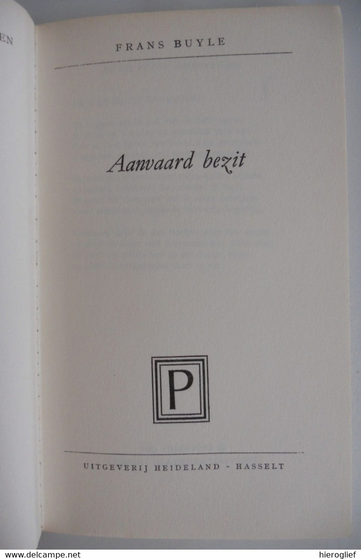 FRANS BUYLE - Aanvaard Bezit ° Sint-Niklaas + Antwerpen  / Poëtisch Erfdeel Der Nederlanden - Poésie