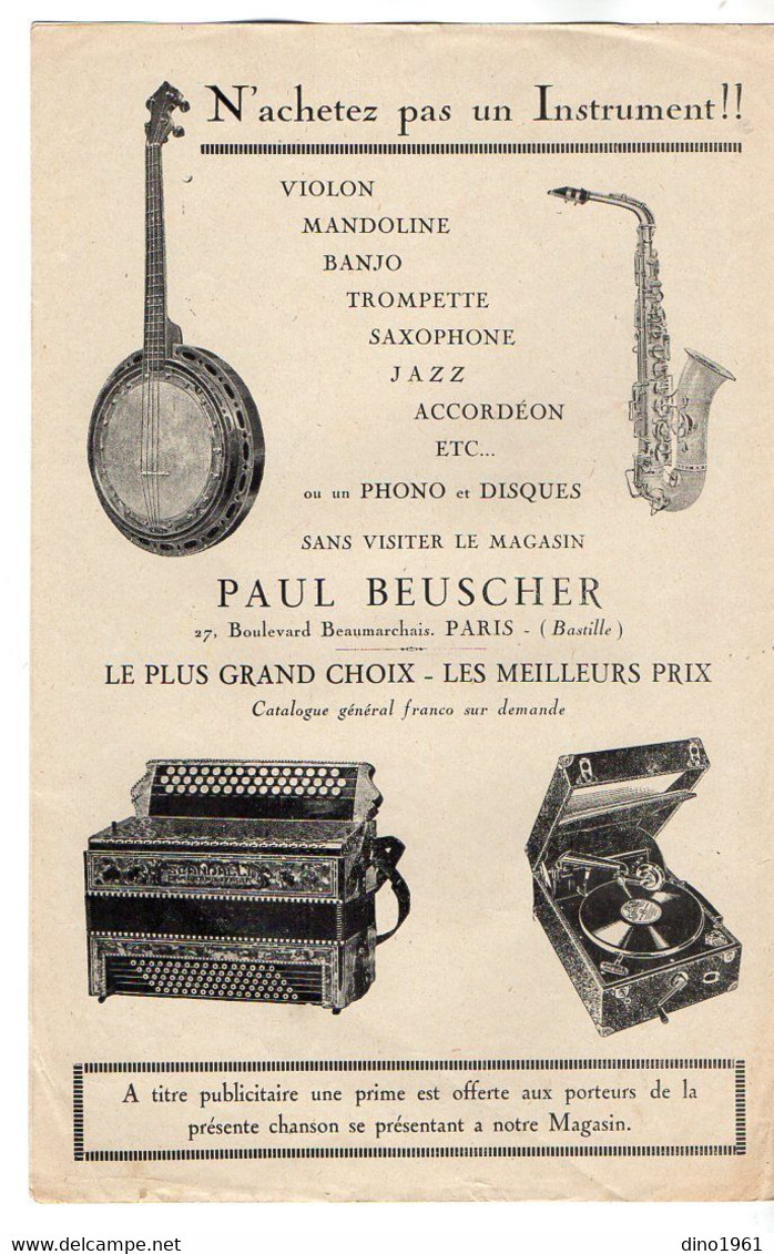 VP19.219 - PARIS - Ancienne Partition Musicale ¨ Joyeux Sportifs ¨ Par E. VACHER Le Virtuose Accordéoniste / M. RIGAL .. - Spartiti