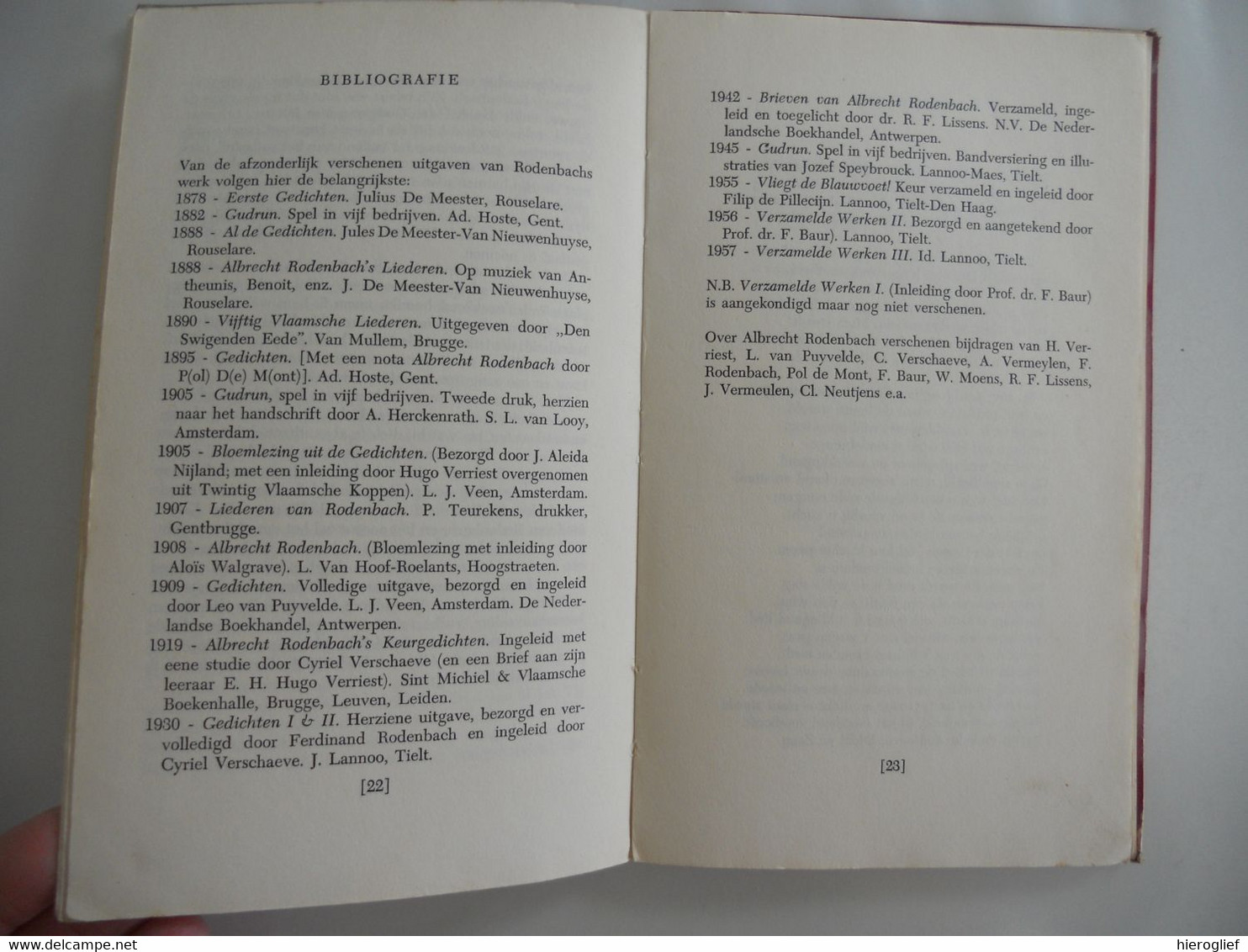 ALBRECHT RODENBACH 1856 1880 Monografie Door Albert Westerlinck / Roeselare Vlaanderen Vlaamse Beweging - Histoire