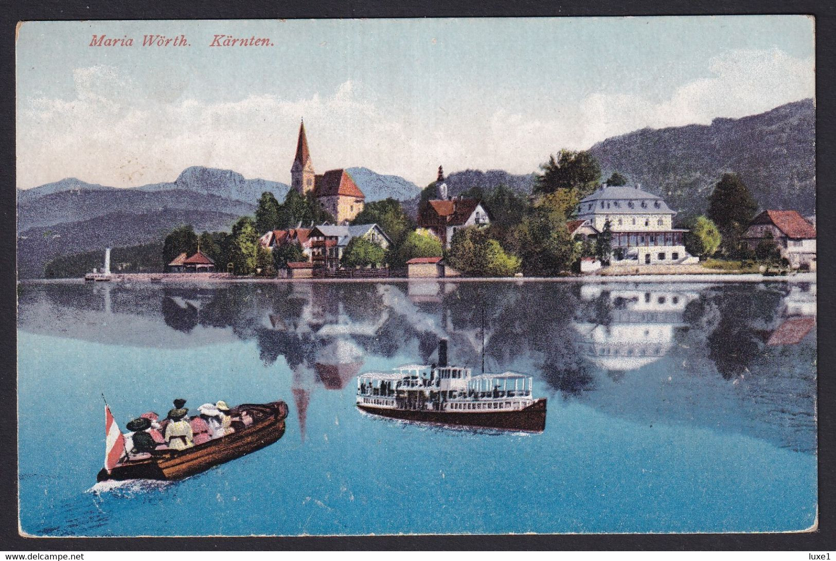 AUSTRIA ,  MARIA  WORTH   SCHWIMMSCHULE  CANCEL  ,  OLD  POSTCARD - Maria Wörth