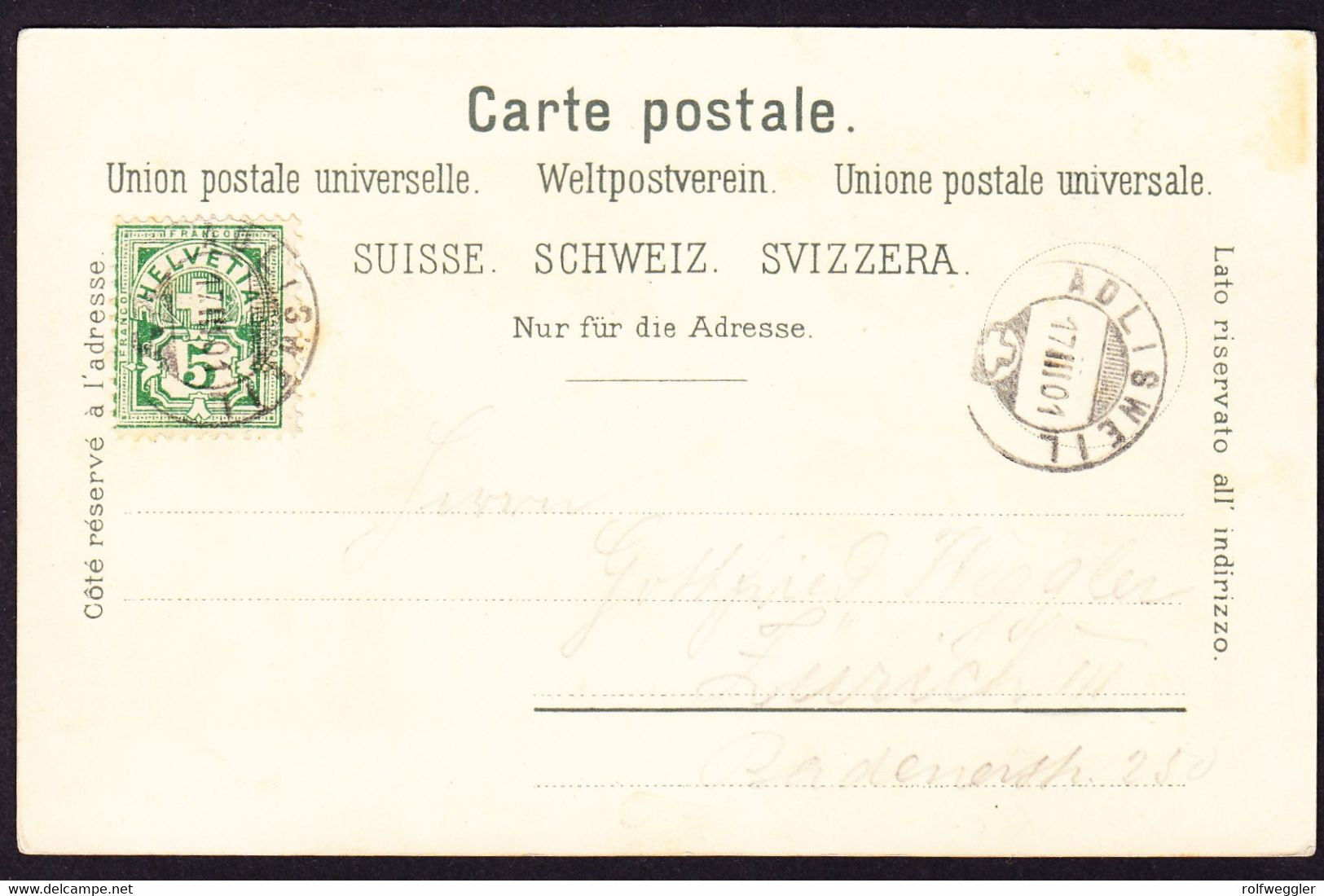 1901 Gelaufene Litho AK: Gruss Aus Adlisweil (Adliswil). 4 Bildrig. Mit Spinnerei Und Seidenstoff-Weberei. Rückseitig - Adliswil