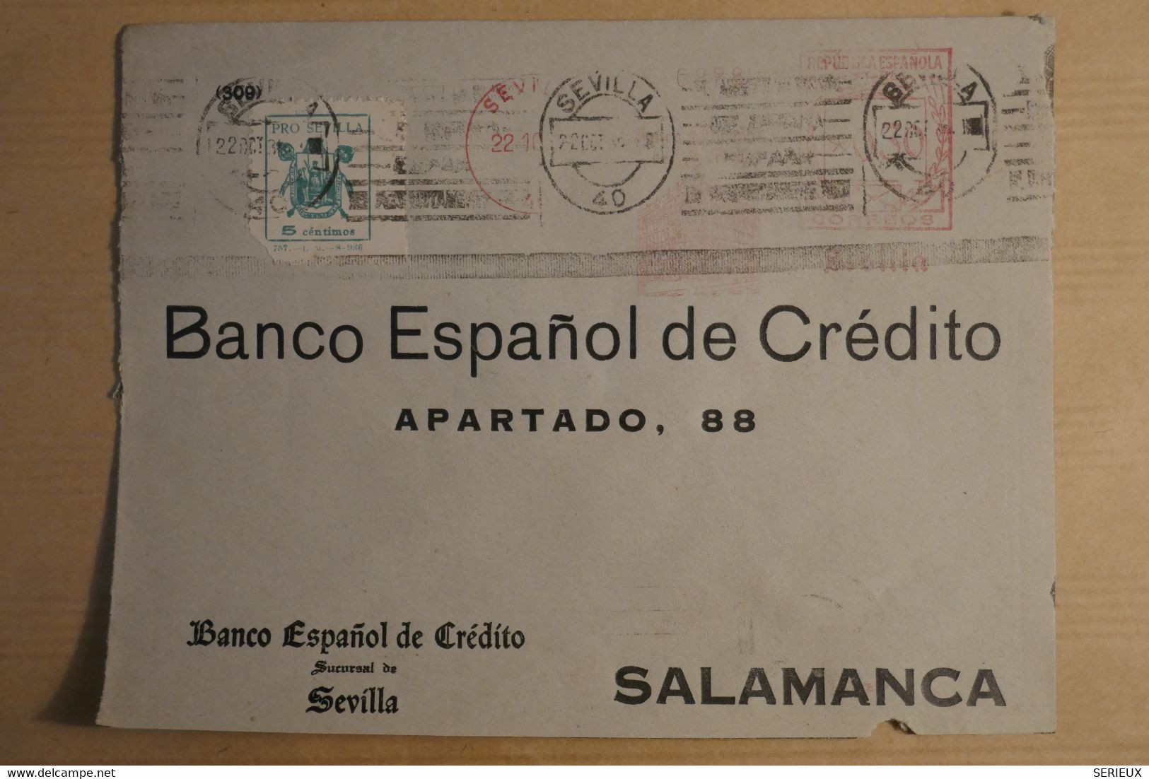 AQ9 ESPAGNE  BELLE LETTRE DEVANT  1957 SEVILLA POUR SALAMANCA +AFFRANCH. INTERESSANT - Briefe U. Dokumente