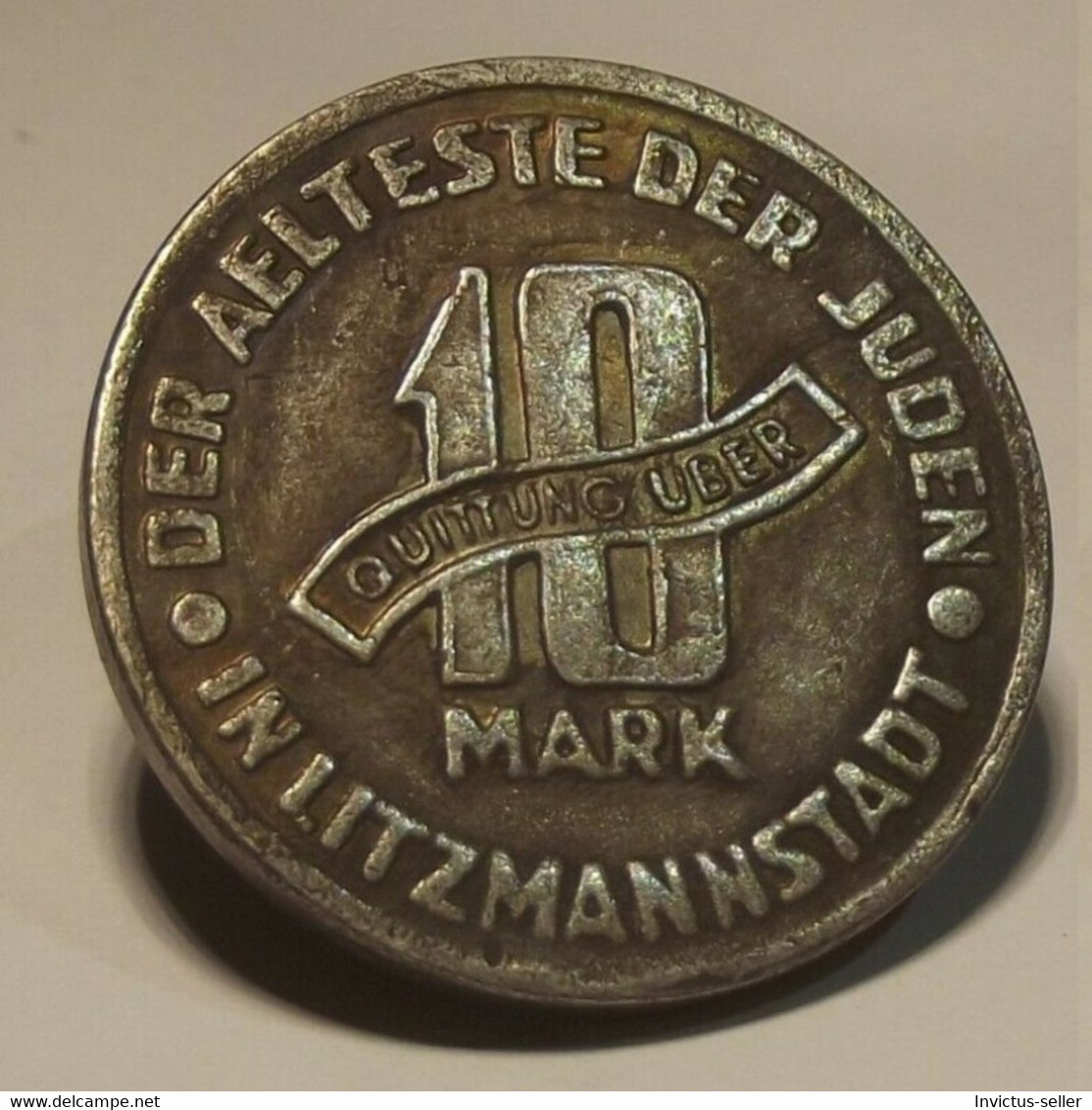 GETTO 10 MARK 1943 LITZMANNSTADT GERMAN COIN MONETA GHETTO EBREI JUDE JUIFE Auschwitz JUDE EBREI GERMANY - Collections