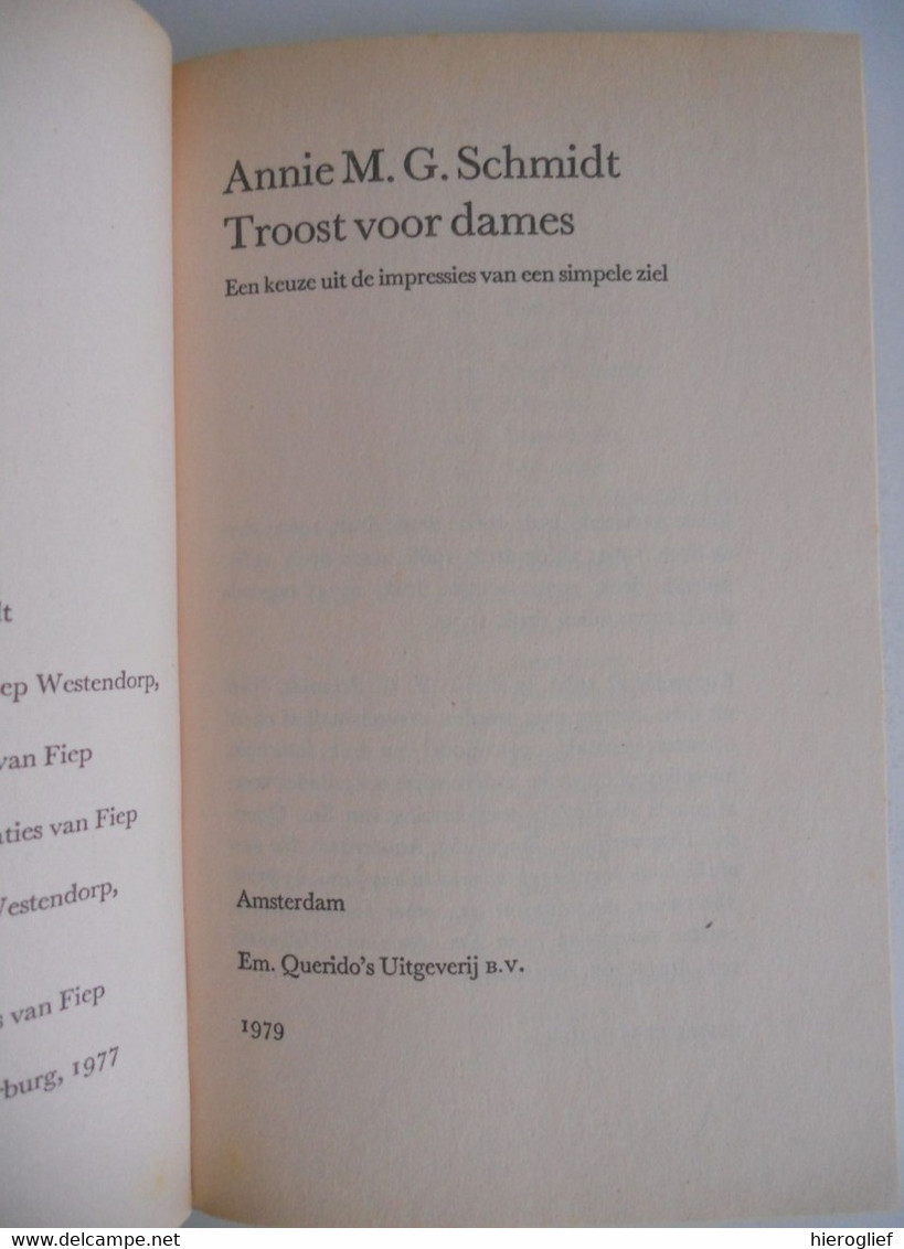 TROOST VOOR DAMES Door Annie M.G. Schmidt - Literatura