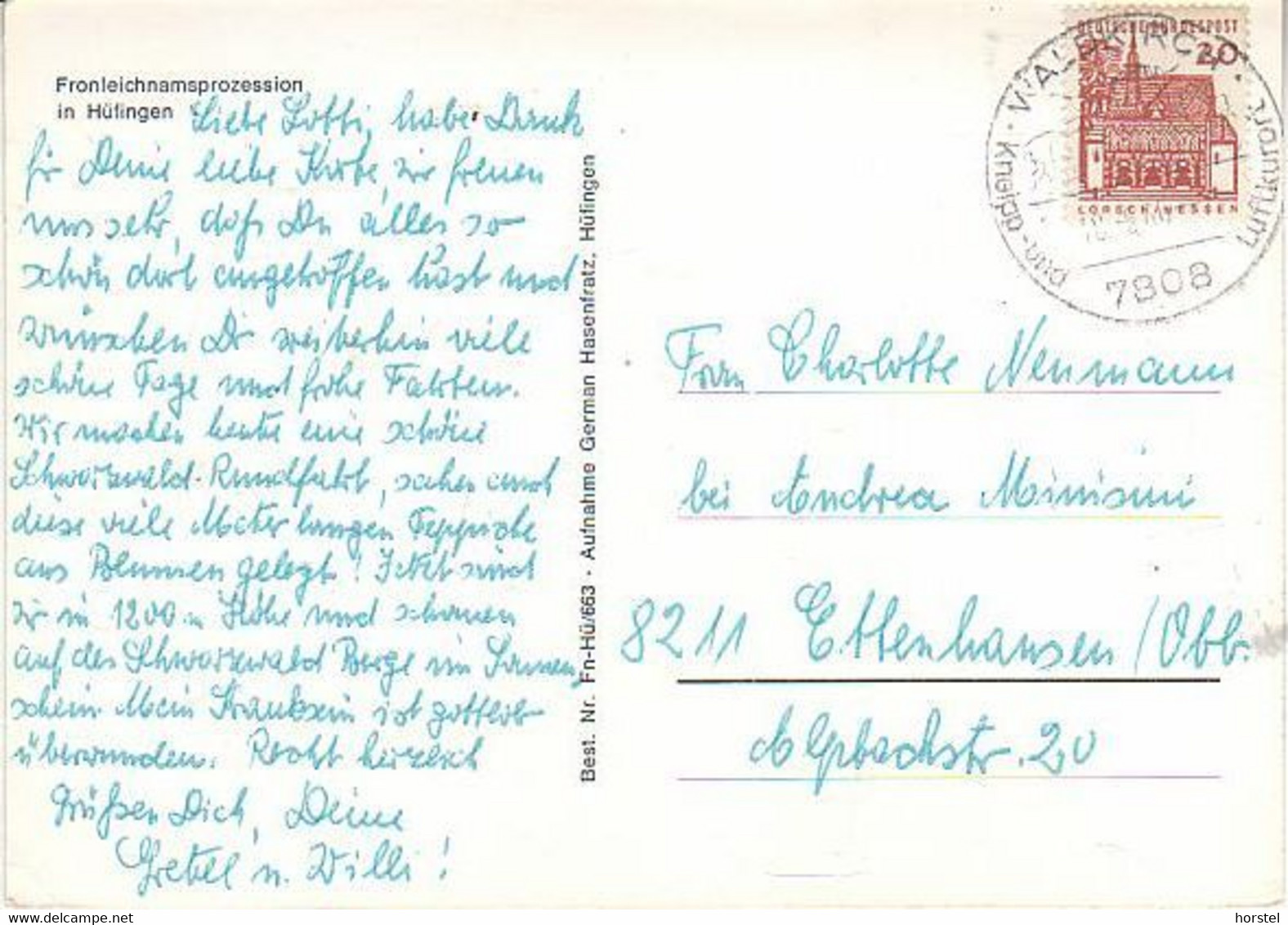 D-78183 Hüfingen - Schwarzwald - Fronleichnamsprozession - Nice Stamp - Waldkirch