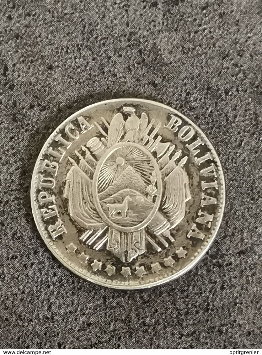 20 CENTAVOS ARGENT 1877 BOLIVIE / BOLIVIA / SILVER - Bolivie