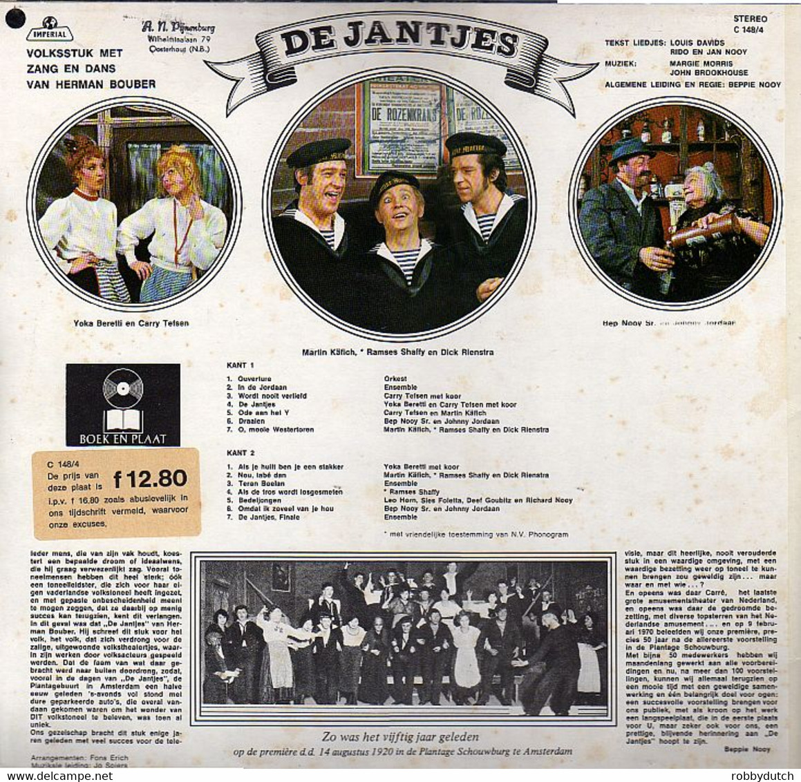 * LP  *  DE JANTJES - DIVERSE ARTIESTEN (Holland 1920 / Reissue 1970) - Musicals