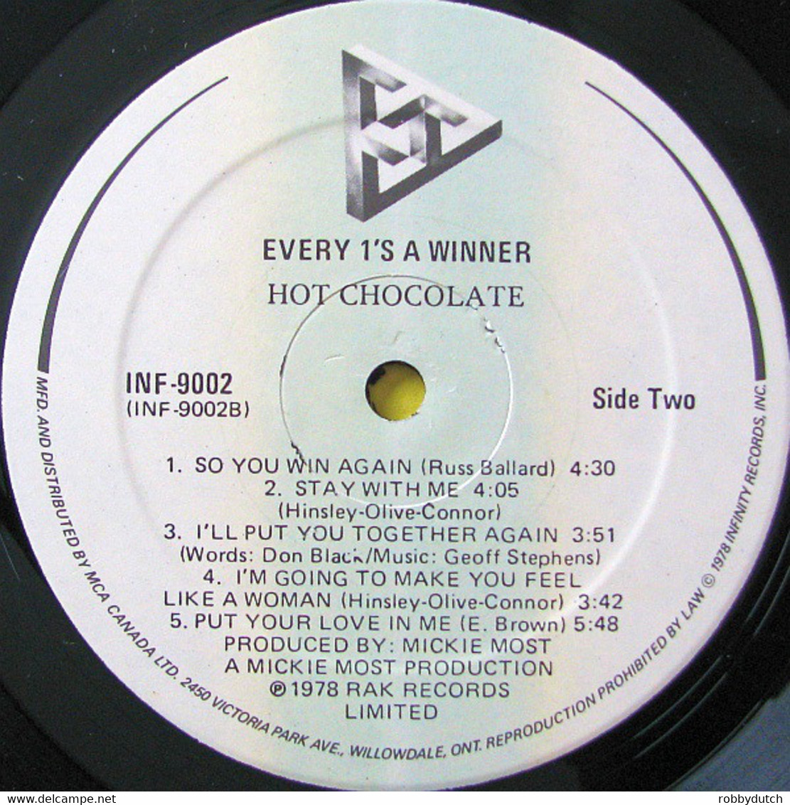 * LP  * HOT CHOCOLAT - EVERY 1' S A WINNER (Canada 1978) - Soul - R&B