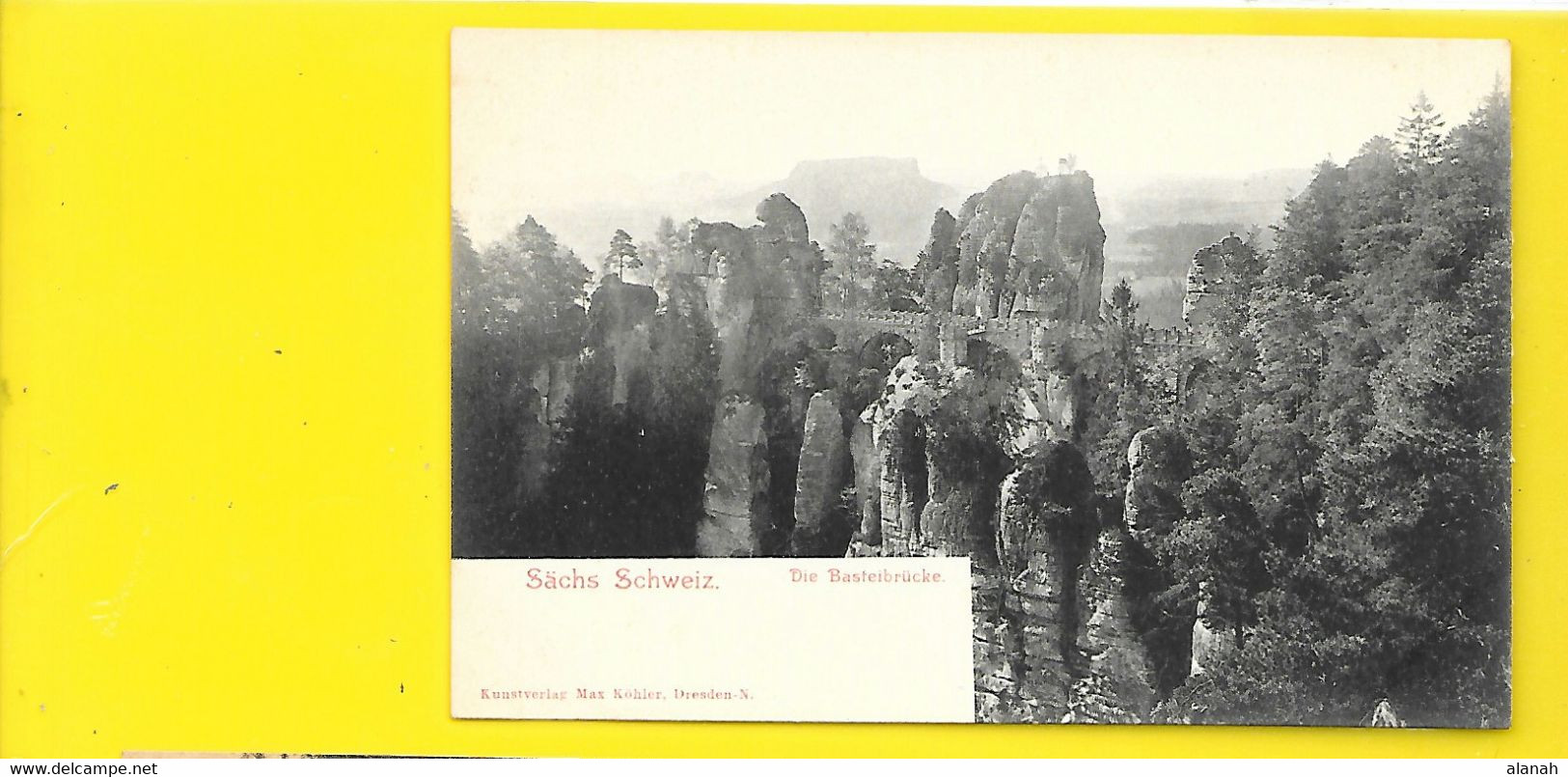 Die Basteibrücke  () Allemagne - Bastei (sächs. Schweiz)