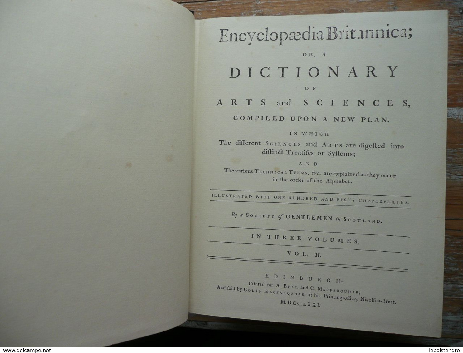 ENCYCLOPAEDIA BRITANNICA IN THREE VOLUMES 1771 EN 3 TOMES FAC SIMILE DE LA CELEBRE ENCYCLOPEDIE NON DATEE ENCYCLOPEDIA - Culture