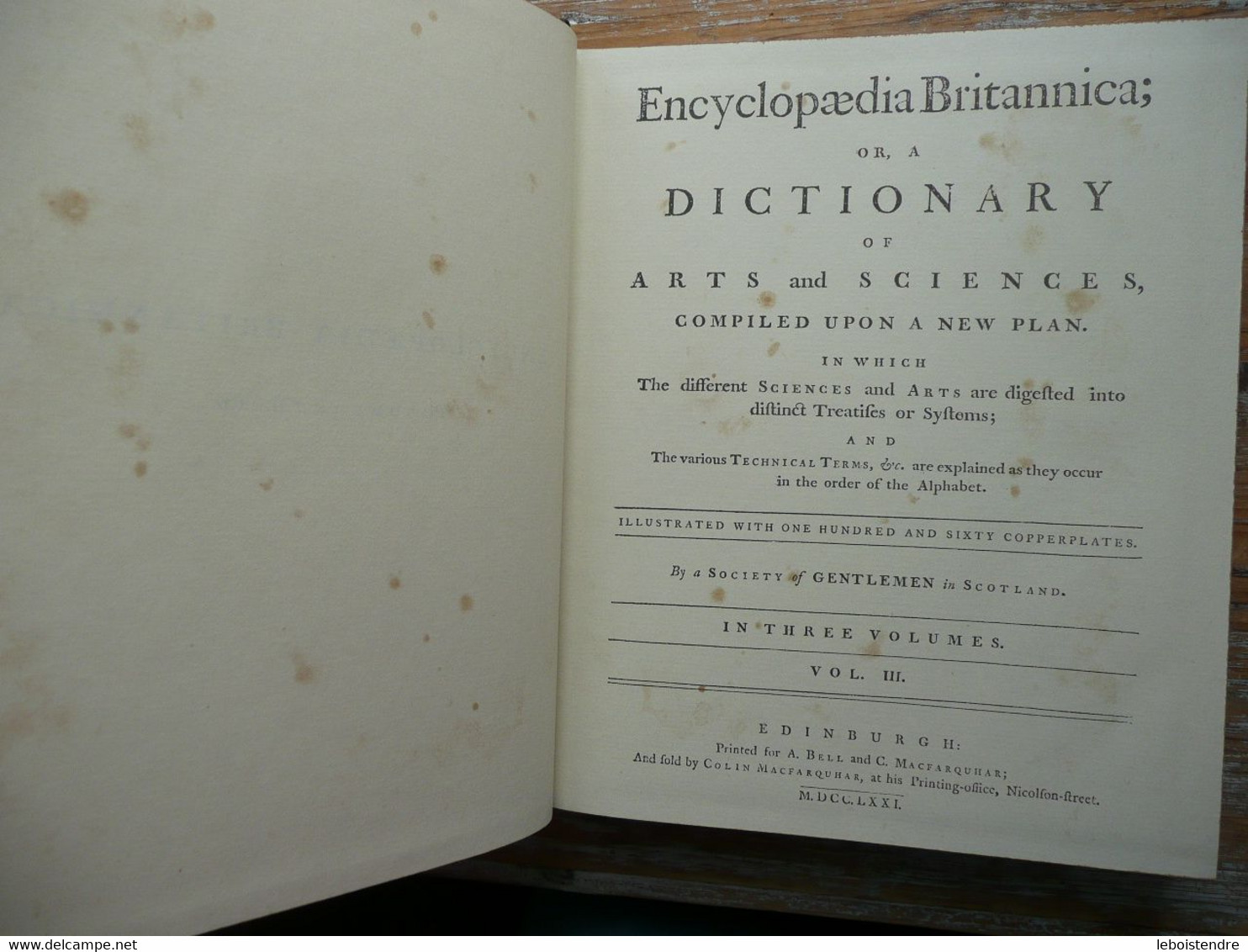 ENCYCLOPAEDIA BRITANNICA IN THREE VOLUMES 1771 EN 3 TOMES FAC SIMILE DE LA CELEBRE ENCYCLOPEDIE NON DATEE ENCYCLOPEDIA - Kultur