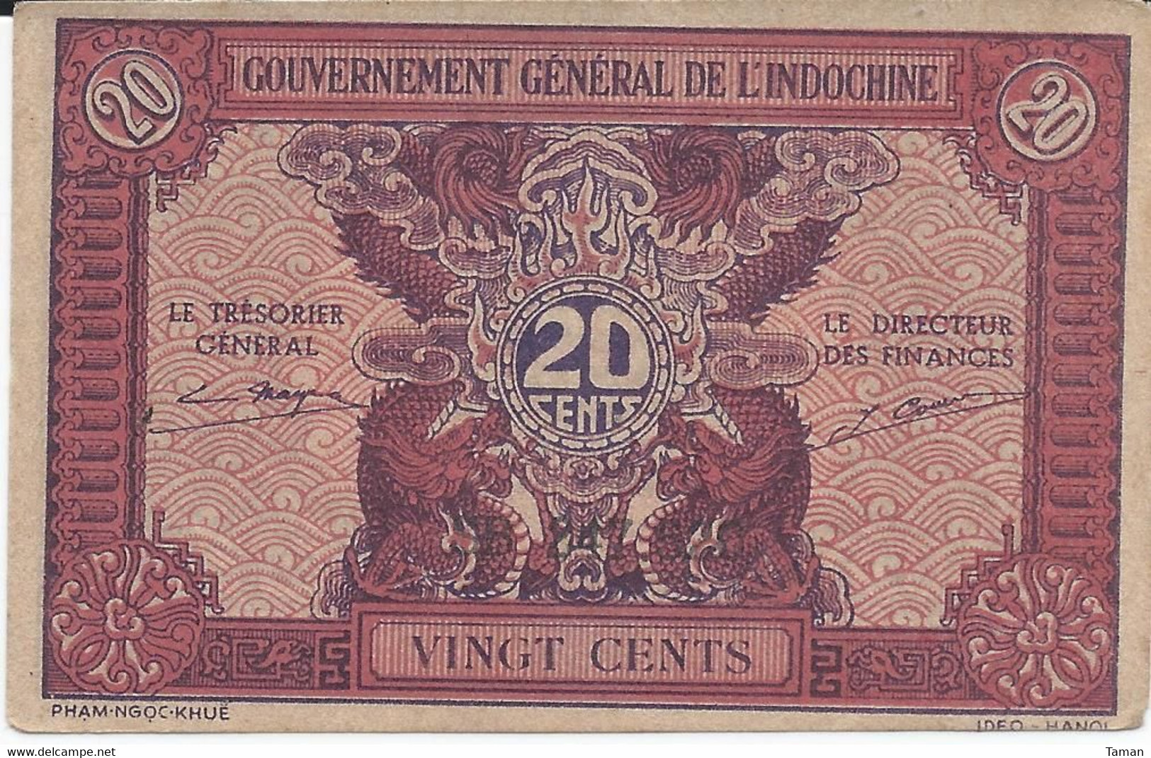 INDOCHINE  -  20 Cents Nd(1942)  -- UNC --.   Indochina - Indochine