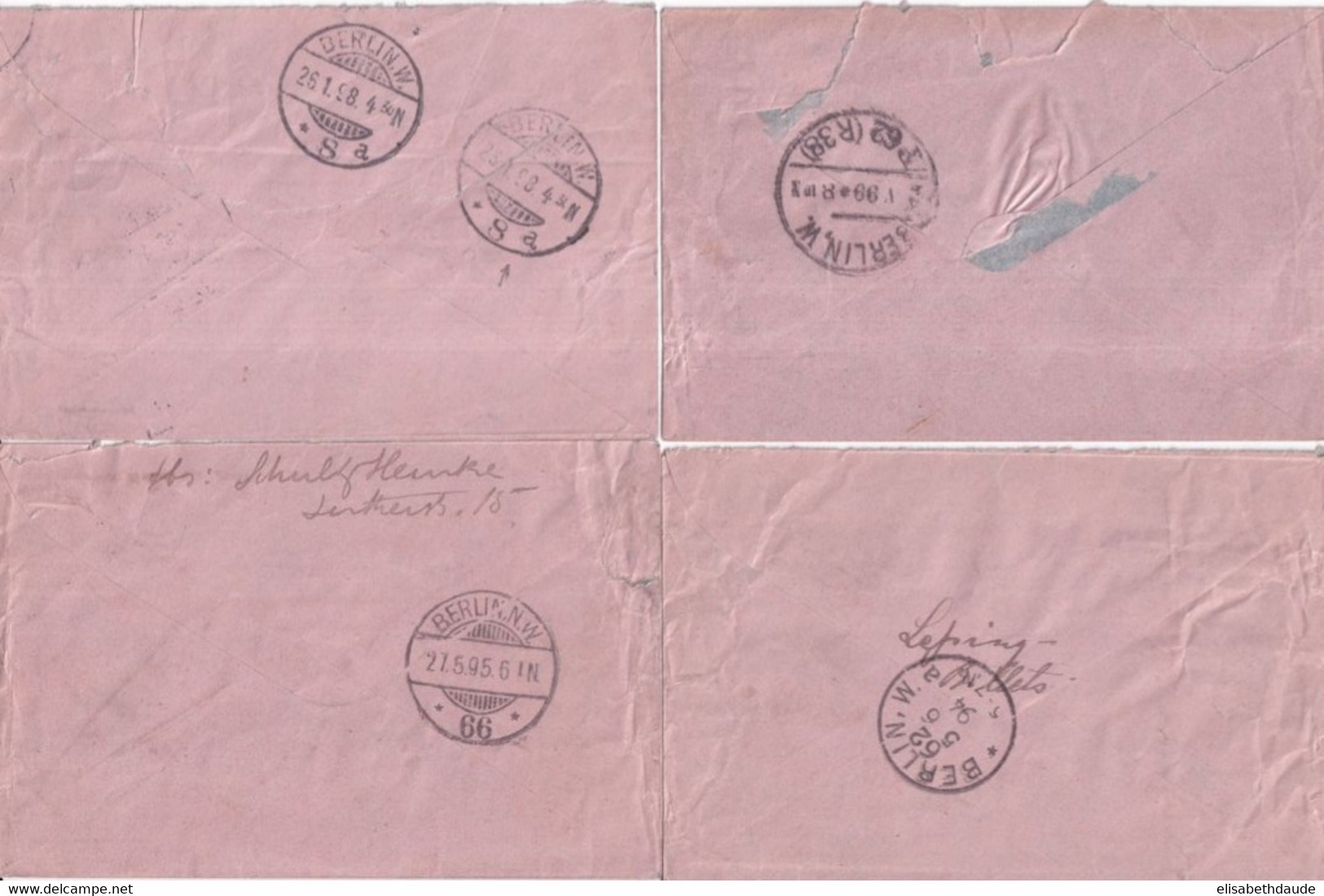 REICH - 1894/1899 - 4 ENVELOPPES ENTIERS PNEUMATIQUES ROHRPOST Avec BUREAUX DIFFERENTS De BERLIN - Briefe