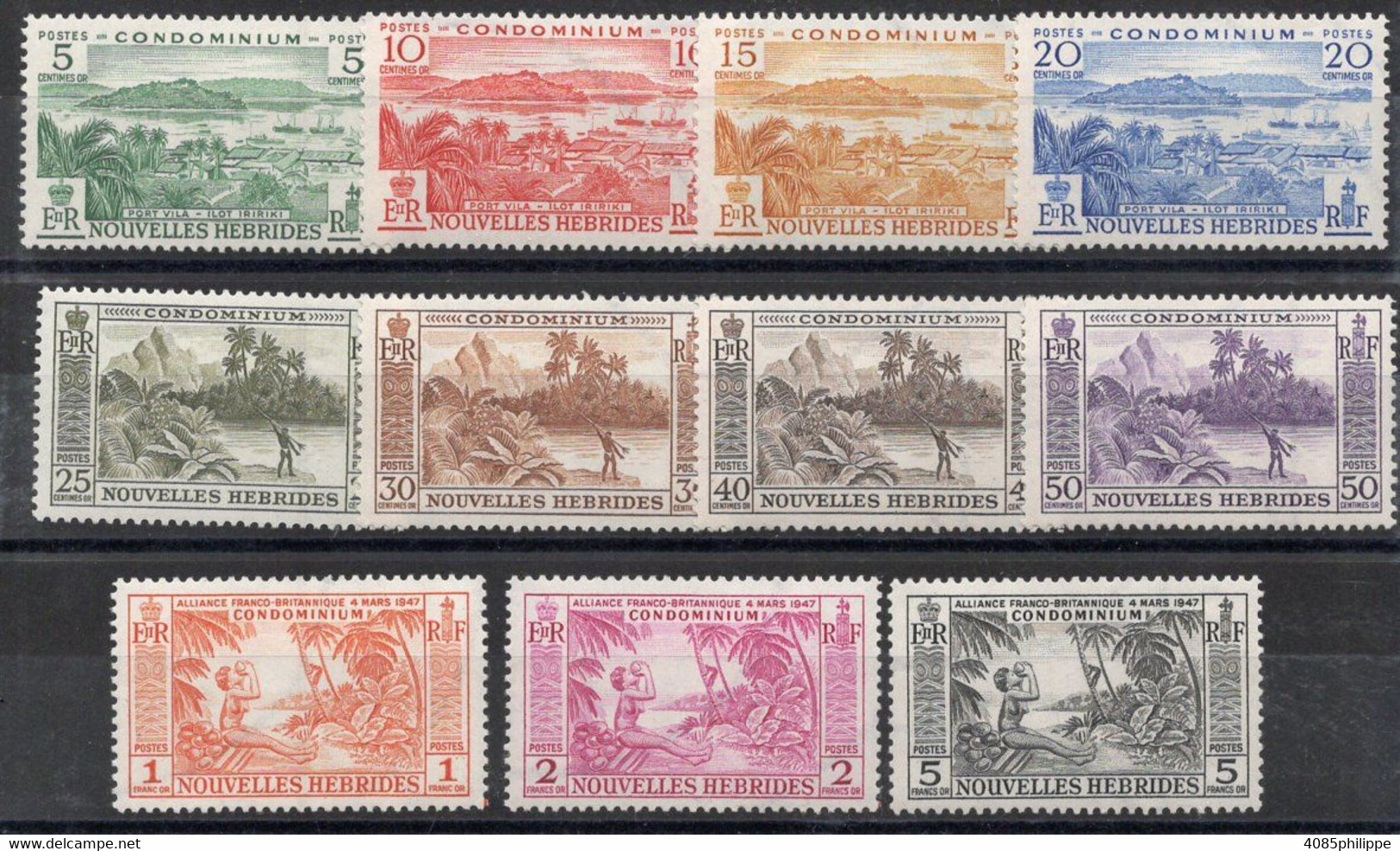 Nouvelles HEBRIDES Timbres Poste N°175* à 185* Neufs Charnière TB Cote 57.50€ - Nuevos