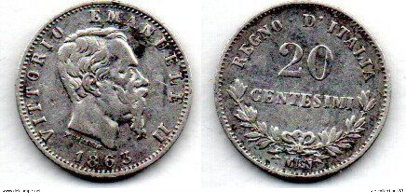 Italie - 20 Centesimi 1863 MBN - TTB - 1861-1878 : Victor Emmanuel II.