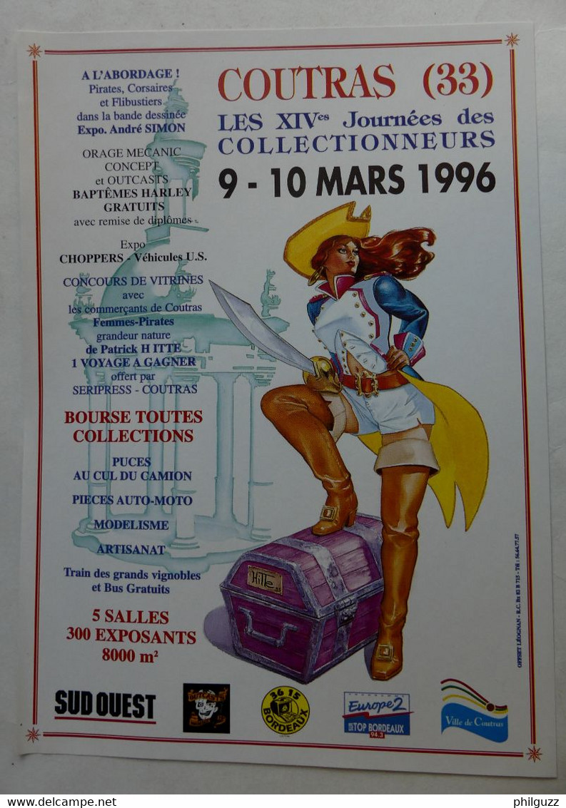 FLYERS COUTRAS 1996 PIRATE XXIII JOURNEE DES COLLECTIONNEURS - Objets Publicitaires