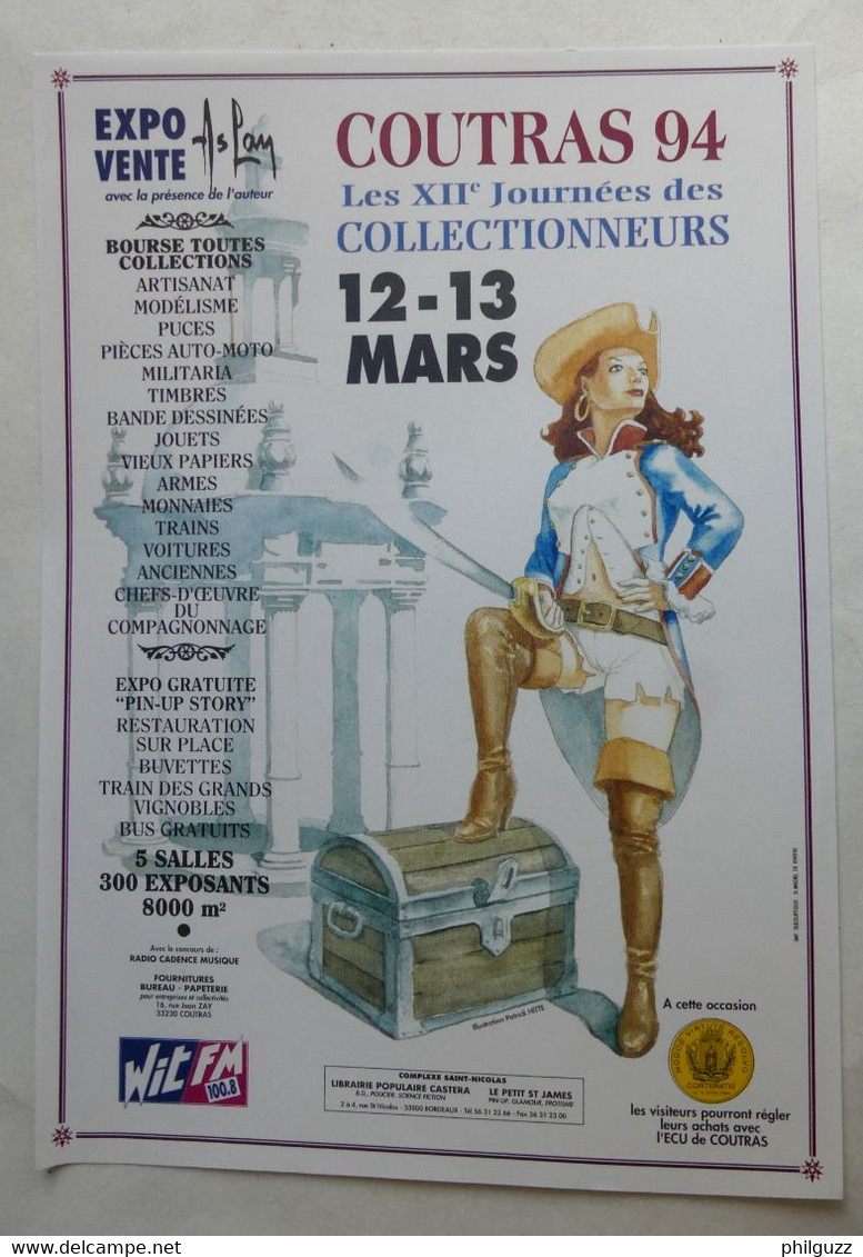 FLYERS COUTRAS 1994 PIRATE XXIII JOURNEE DES COLLECTIONNEURS - Objets Publicitaires