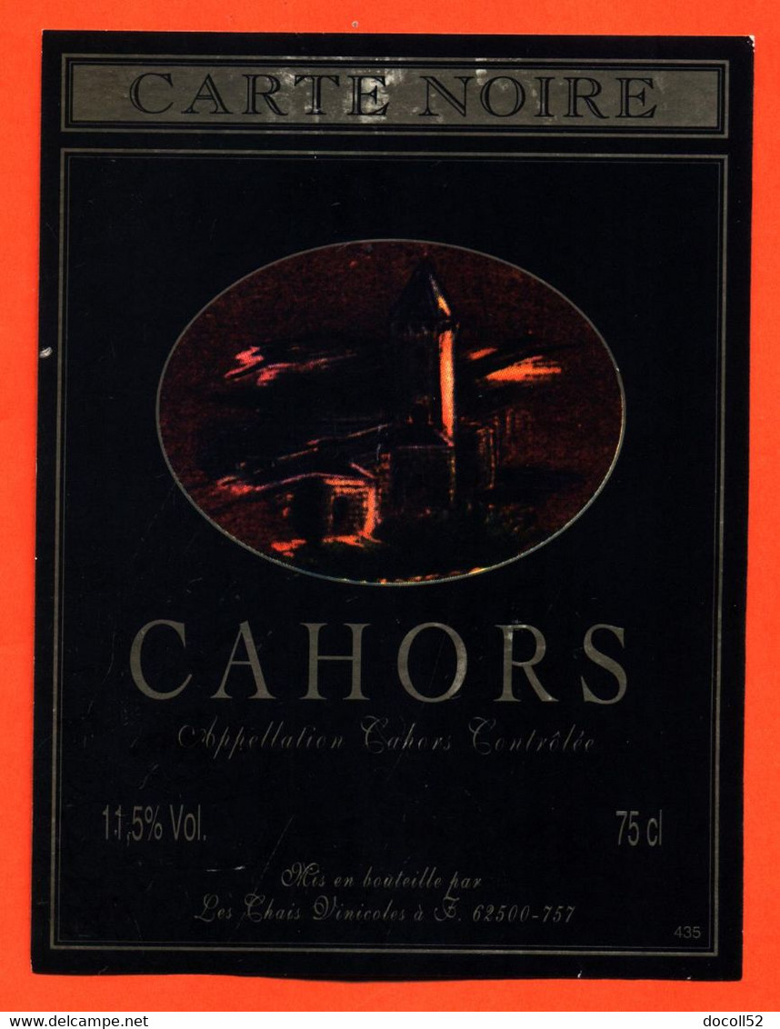 Etiquette De Vin De Cahors Carte Noire  - 75 Cl - Cahors