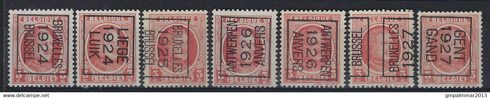 HOUYOUX Nr. 192 ( 7 X ) Allemaal Met ZELDZAME TYPO Voorafstempelingen (*) MNG ; Detail Zie Scan ! LOT 294 - Andere & Zonder Classificatie