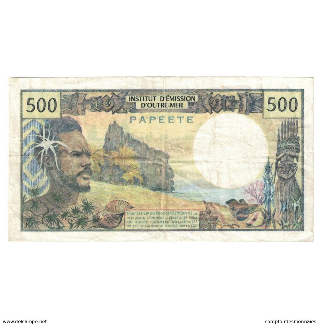 Billet, Tahiti, 500 Francs, 1985, Papeete, KM:25d, TB+ - Papeete (Französisch-Polynesien 1914-1985)