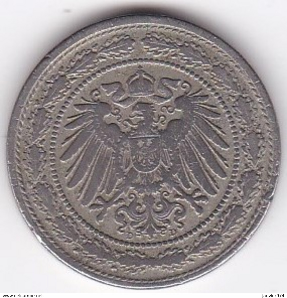 Empire. 20 Pfennig 1890 D Munich, En Copper Nickel, KM# 13 - 20 Pfennig