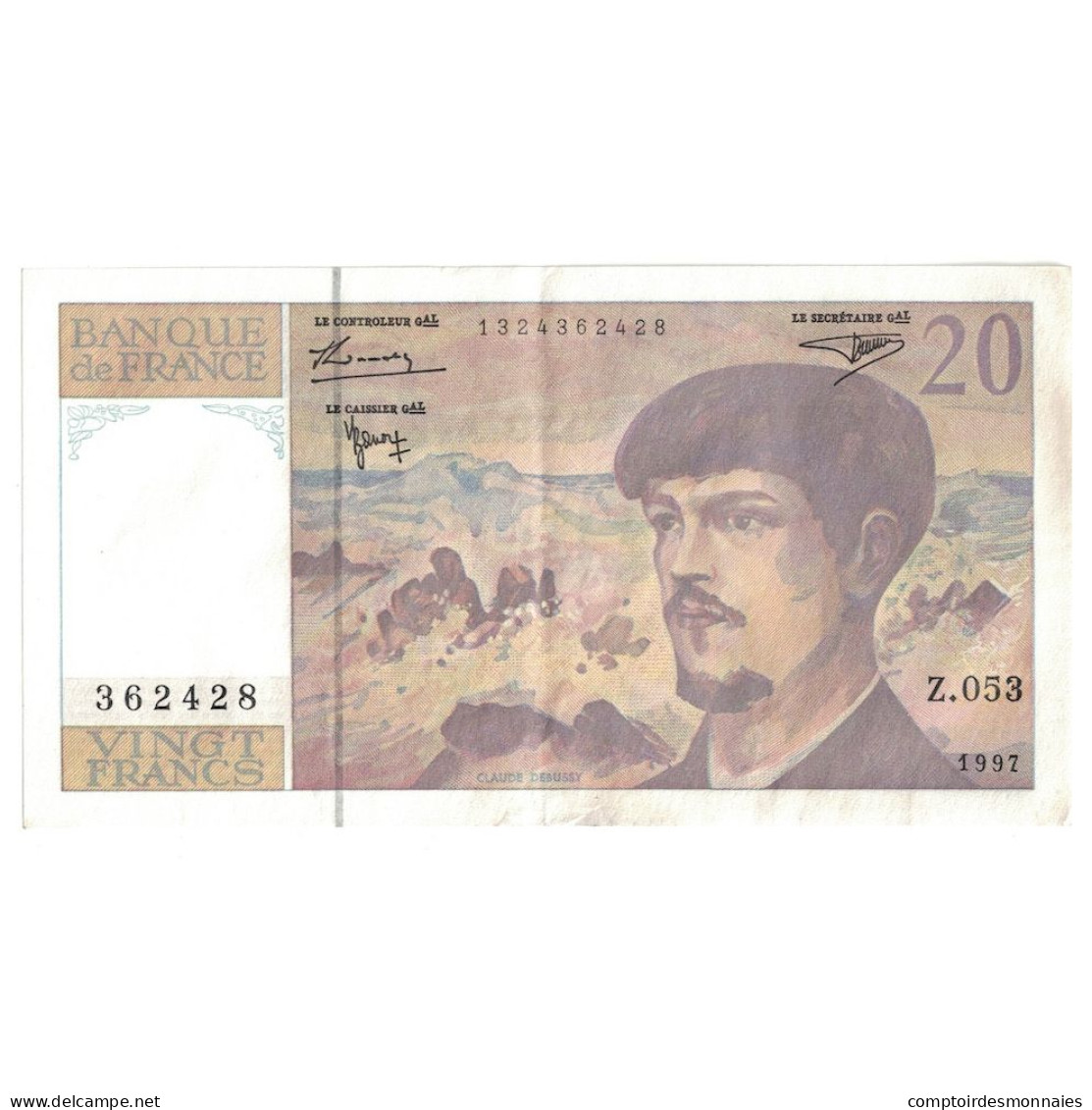 France, 20 Francs, Debussy, 1997, SUP+, Fayette:66ter02a53, KM:151i - 20 F 1980-1997 ''Debussy''