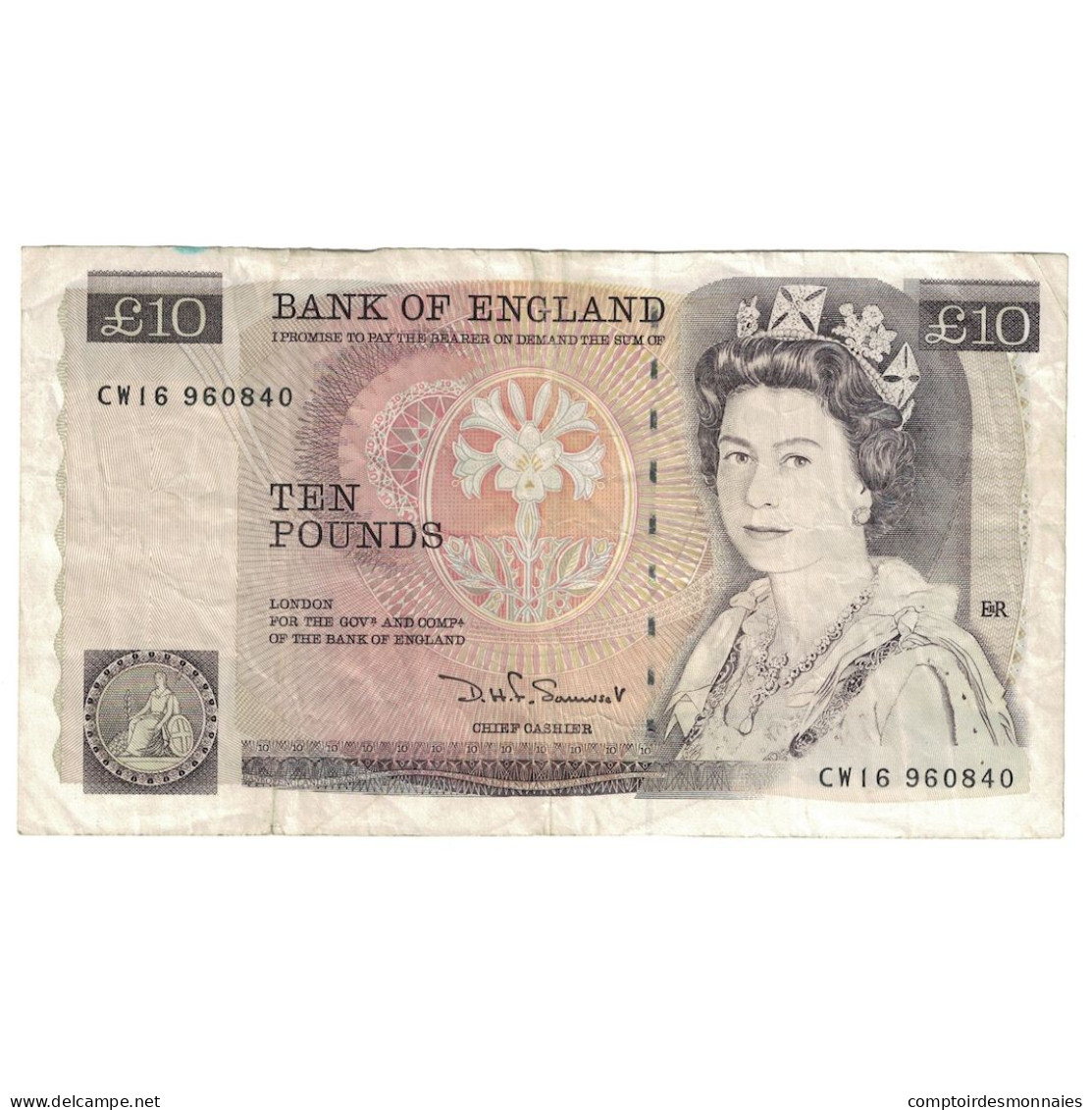 Billet, Grande-Bretagne, 10 Pounds, 1980-84, KM:379b, TB+ - 10 Pounds
