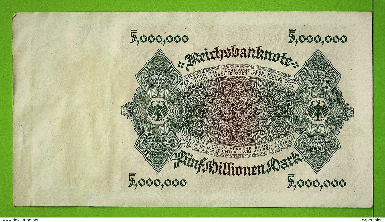 ALLEMAGNE / 5.000.000 MARK / REICHSBANKNOTE / 01 JUIN 1923 / C. 00405691 - 5 Mio. Mark