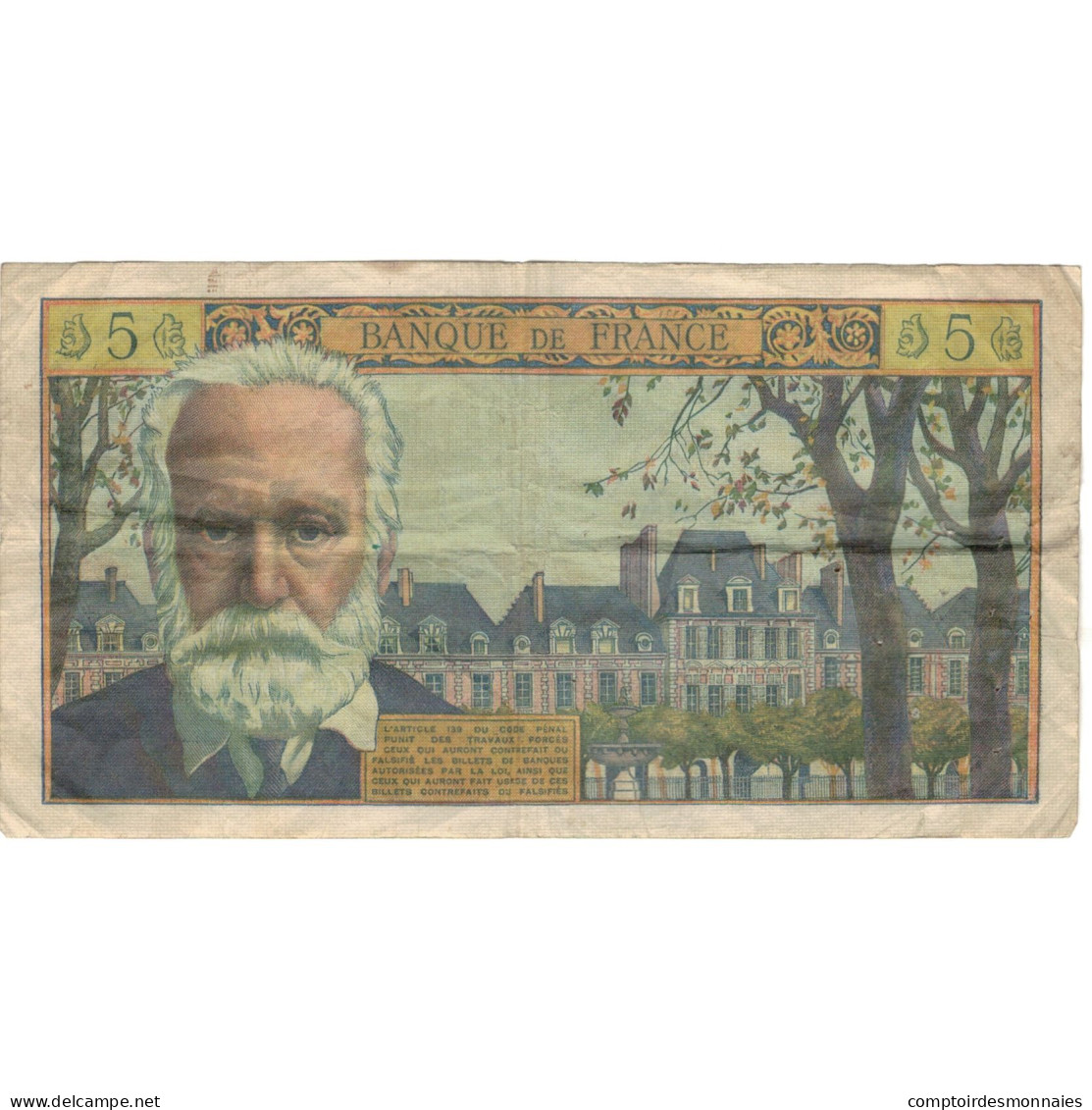 France, 5 Nouveaux Francs, 1959, 23126W.4, TB+, Fayette:56.01, KM:141a - 5 NF 1959-1965 ''Victor Hugo''