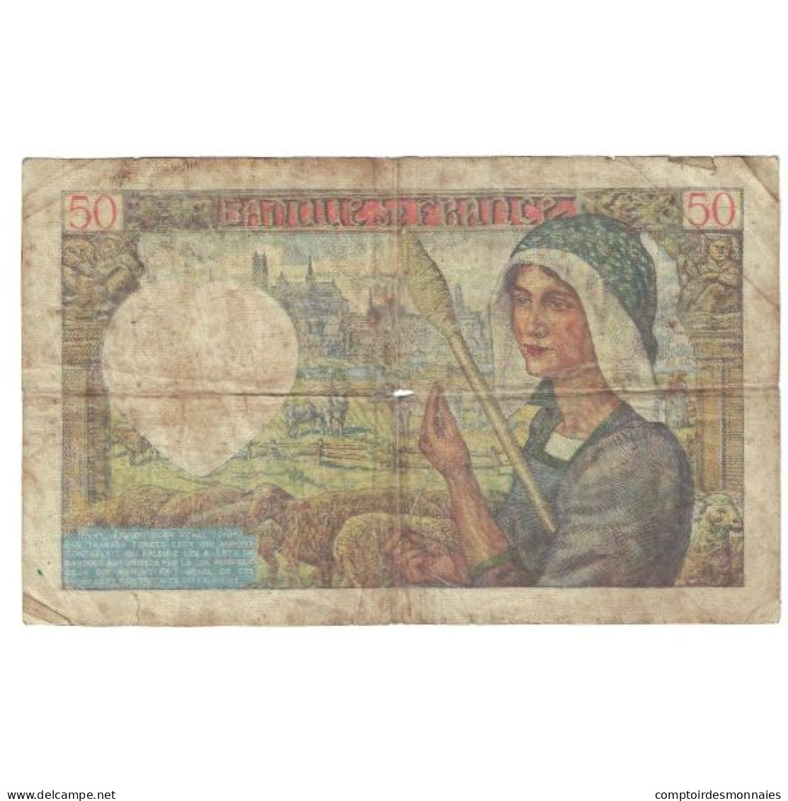 France, 50 Francs, Jacques Coeur, 1940, H.10, Première Date, B, Fayette:19.1 - 50 F 1940-1942 ''Jacques Coeur''