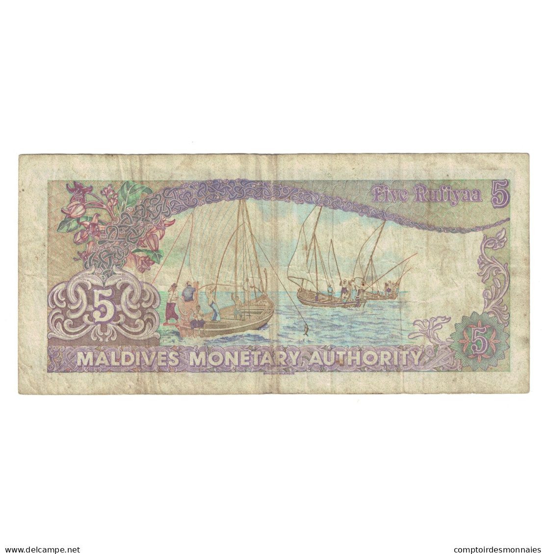 Billet, Maldives, 5 Rufiyaa, 1983, KM:10a, TB+ - Maldiven