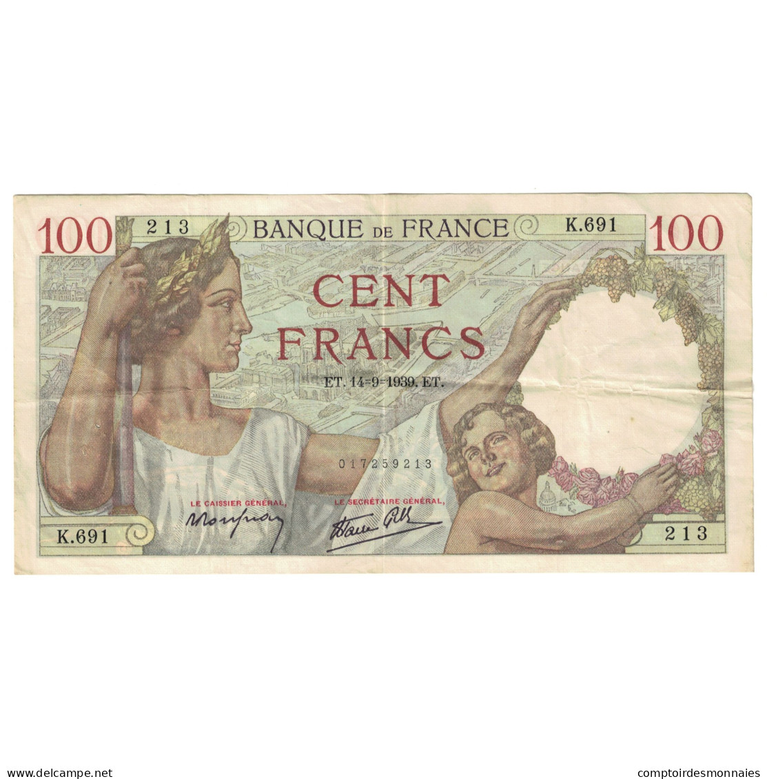 France, 100 Francs, Sully, 1939, K.691, TTB, Fayette:26.6, KM:94 - 100 F 1939-1942 ''Sully''