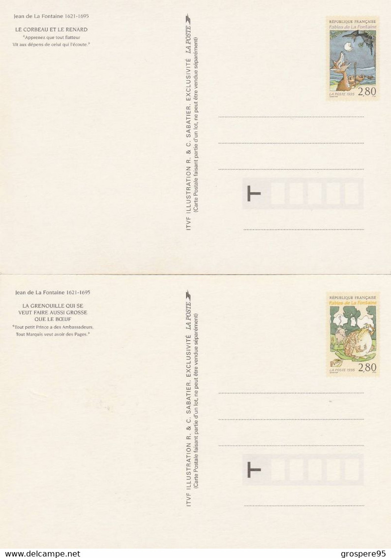 JEAN DE LA FONTAINE LOT 6 CARTES POSTALES TIMBREES ILLUSTREES LES FABLES - Vertellingen, Fabels & Legenden