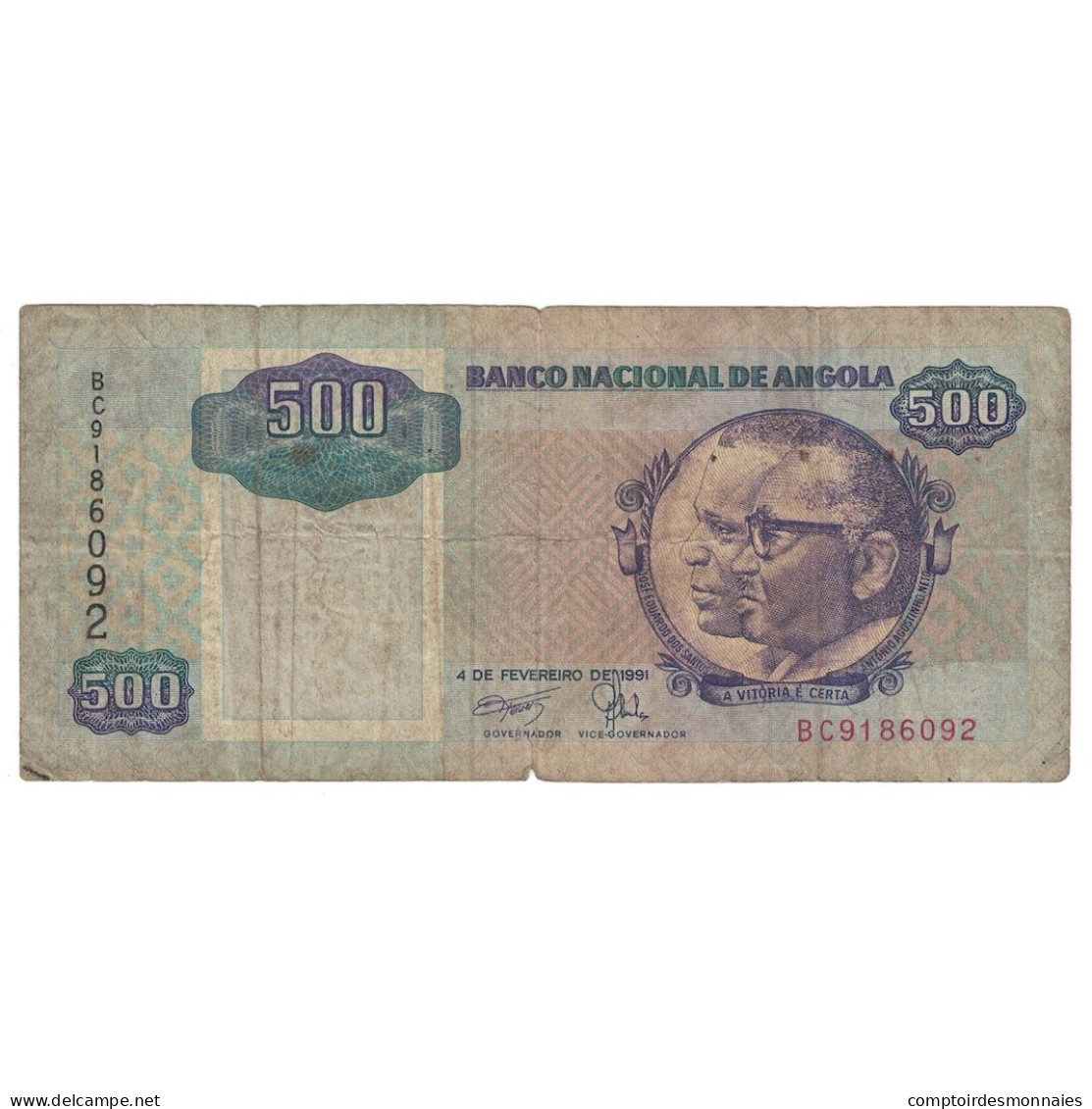 Billet, Angola, 500 Kwanzas, 1991, 1991-02-04, KM:128b, B - Angola