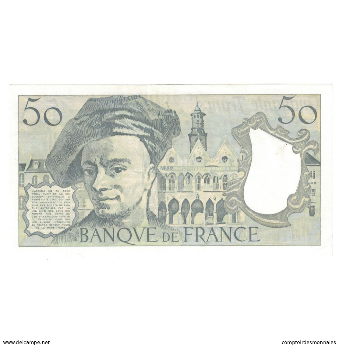 France, 50 Francs, Quentin De La Tour, 1990, SPL+, Fayette:67.16, KM:152e - 50 F 1976-1992 ''quentin De La Tour''