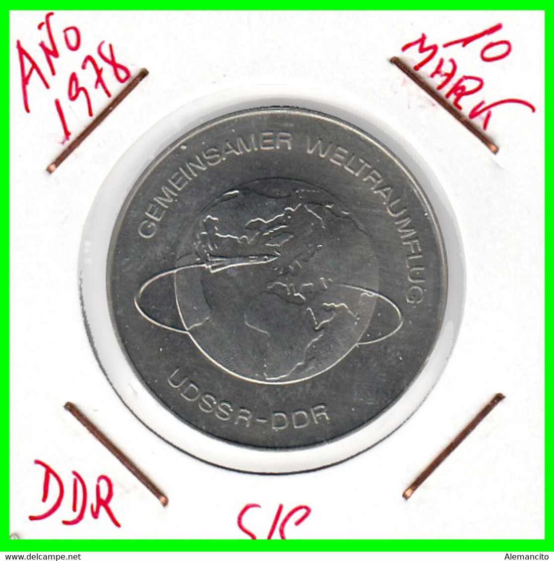 ( GERMANY ) REPUBLICA DEMOCRATICA DE ALEMANIA AÑO 1978 ( RDA ) JOINT USSR-DDR ORBITAL FLIGHT MONEDA DE 10-DM - Colecciones