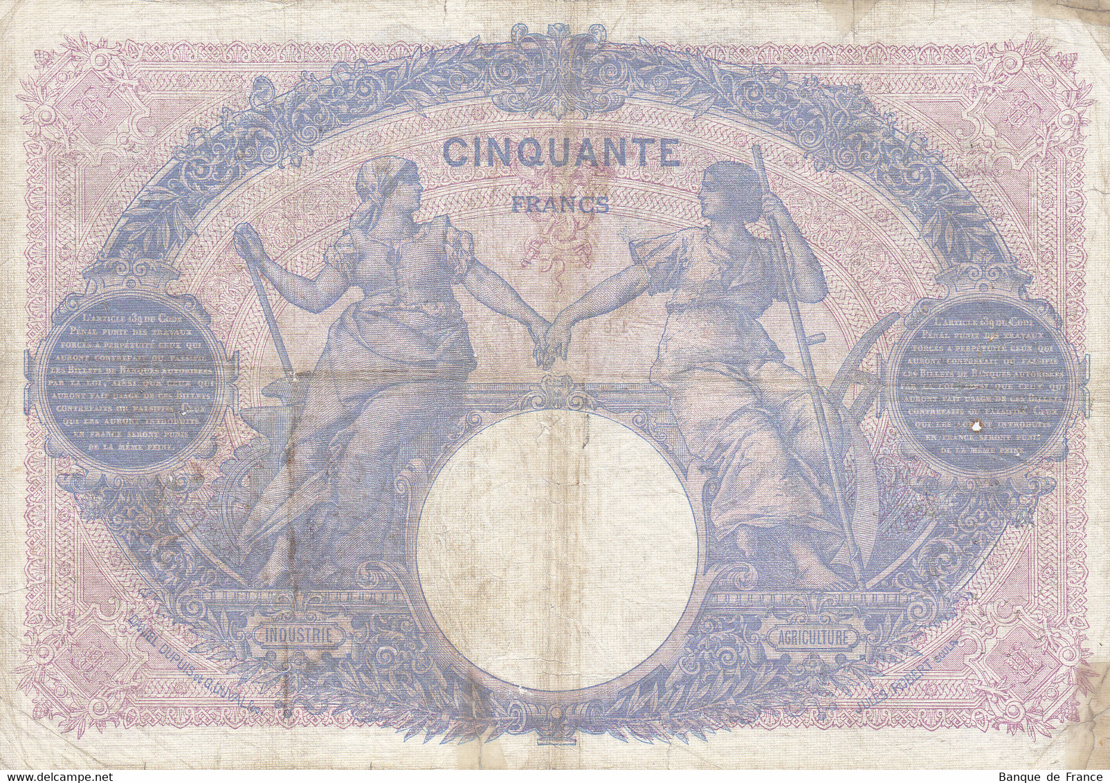 Billet 50 F Bleu Et Rose Du 17-5-1912 FAY 14.25 Alph. U.4316 - 50 F 1889-1927 ''Bleu Et Rose''