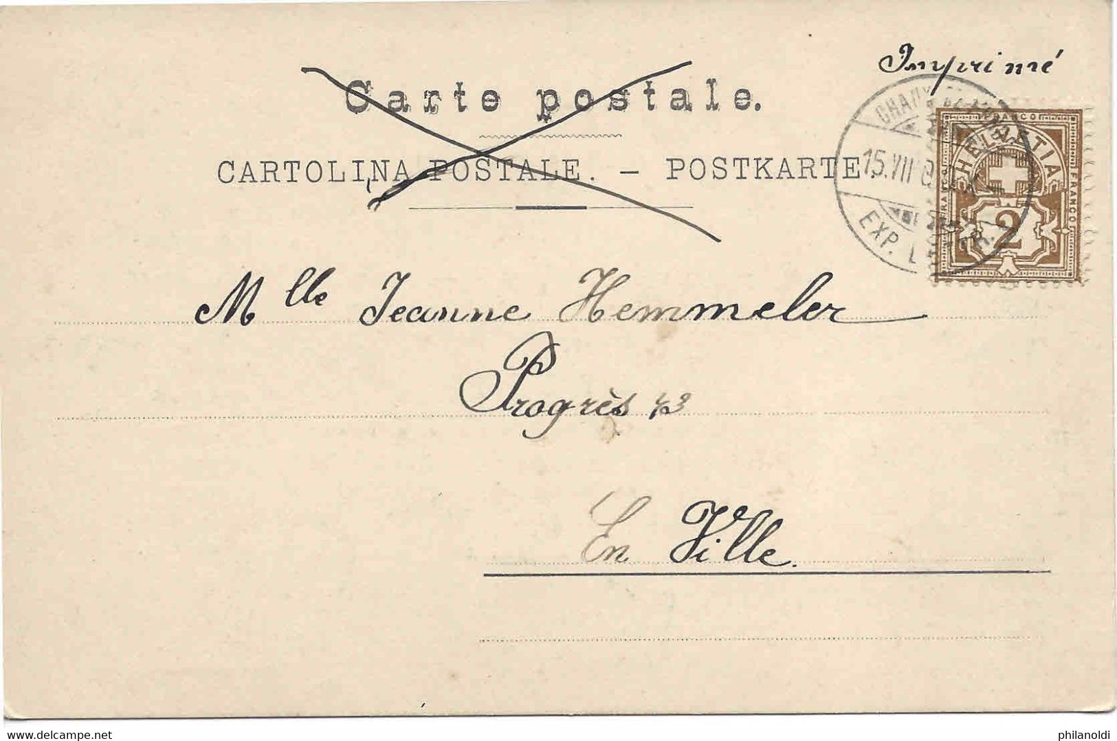 La Langue Des Timbres De Poste, Type Chiffre, Langage Des Timbres. Circulée 1900 La Chaux-de-Fonds. Fantaisie. - La Chaux