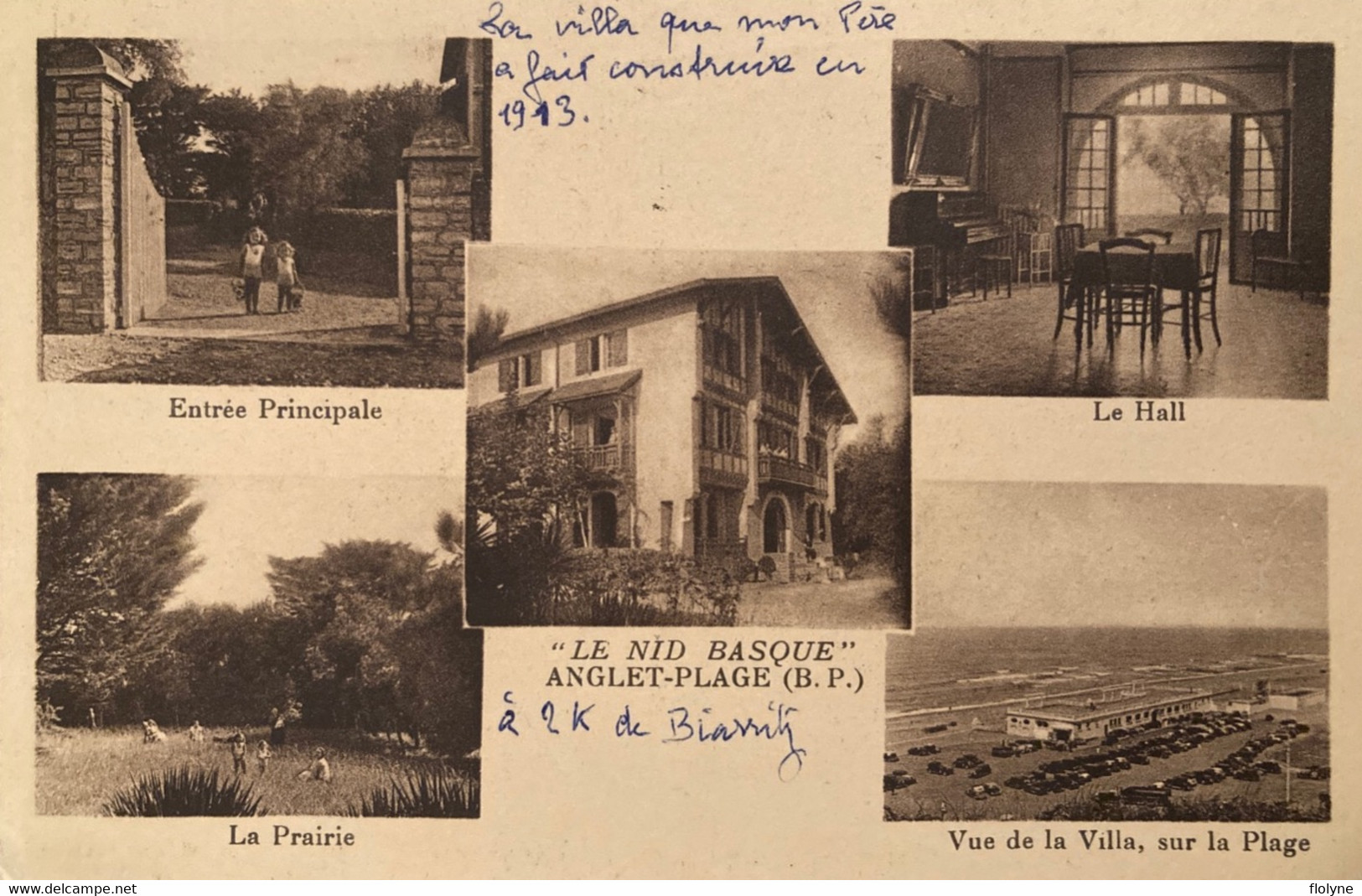 Anglet Plage - Villa LE NID BASQUE - Cpa Souvenir 5 Vues - Anglet