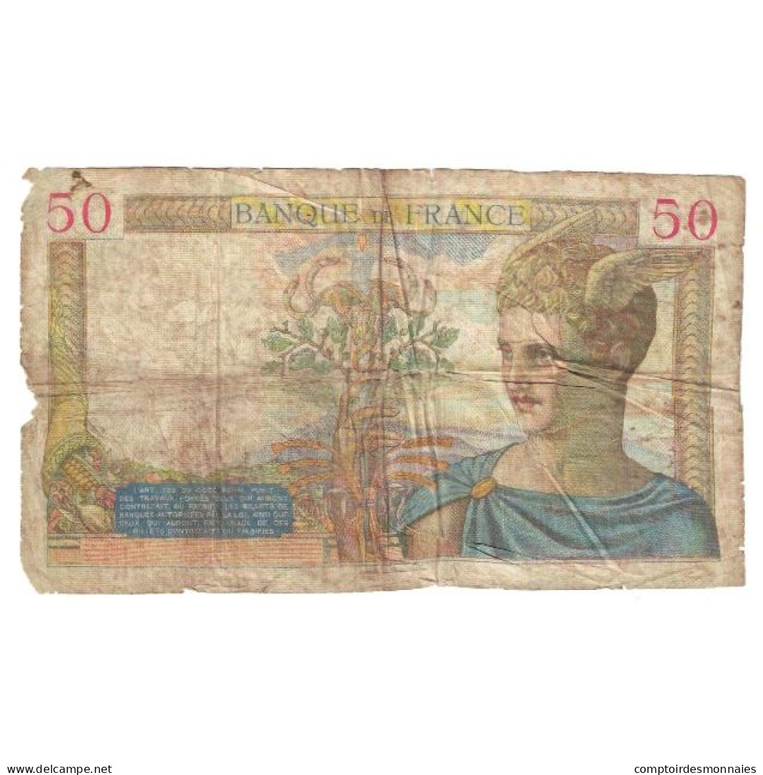 France, 50 Francs, Cérès, 1935, R.805, B, Fayette:17.5, KM:81 - 50 F 1934-1940 ''Cérès''