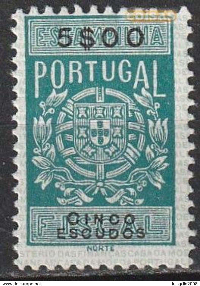 Fiscal/ Revenue, Portugal - Estampilha Fiscal, Série De 1940 -|- 5$00 - MNH** - Neufs