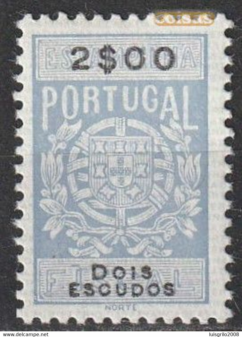 Fiscal/ Revenue, Portugal - Estampilha Fiscal, Série De 1940 -|- 2$00 - MNH** - Neufs