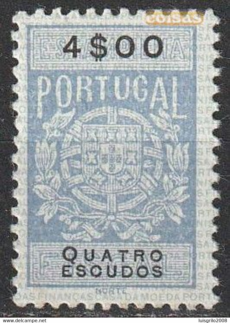 Fiscal/ Revenue, Portugal - Estampilha Fiscal, Série De 1940 -|- 4$00 - MNH** - Unused Stamps