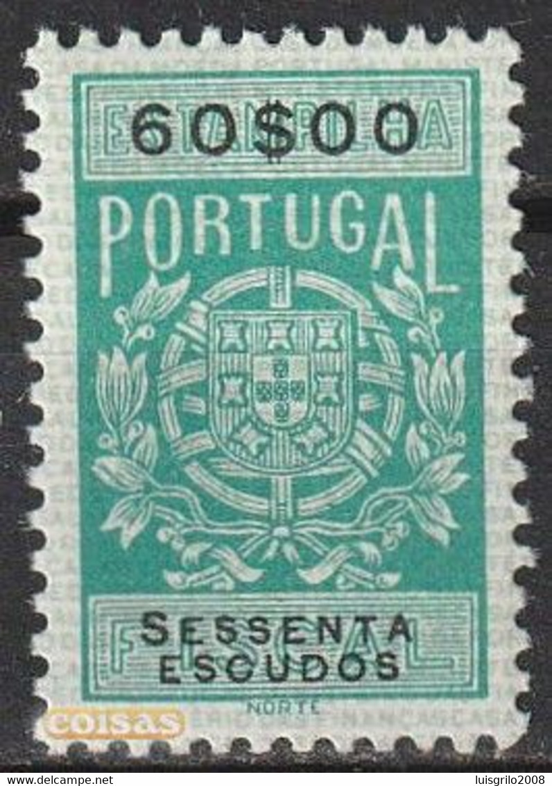 Fiscal/ Revenue, Portugal - Estampilha Fiscal, Série De 1940 -|- 60$00 - MNH** - Unused Stamps