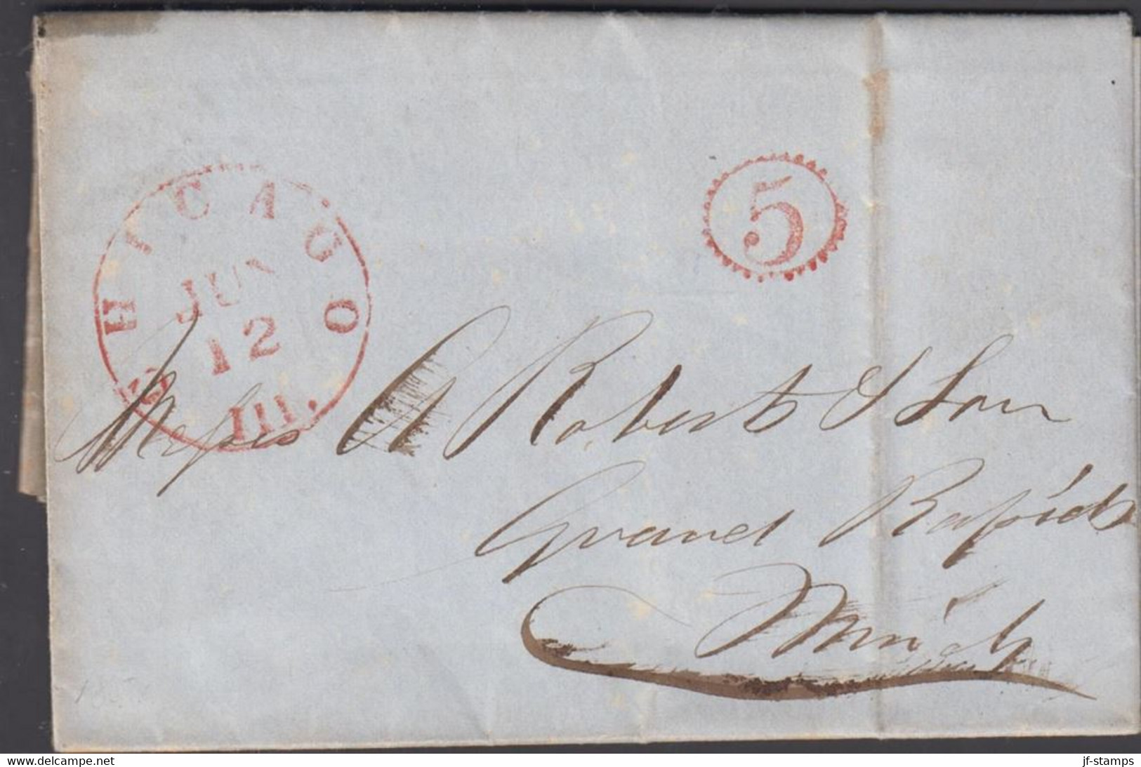 1831. USA. CHICAGO JUN 12 ILL + 5 On Small Cover. - JF428320 - …-1845 Prephilately