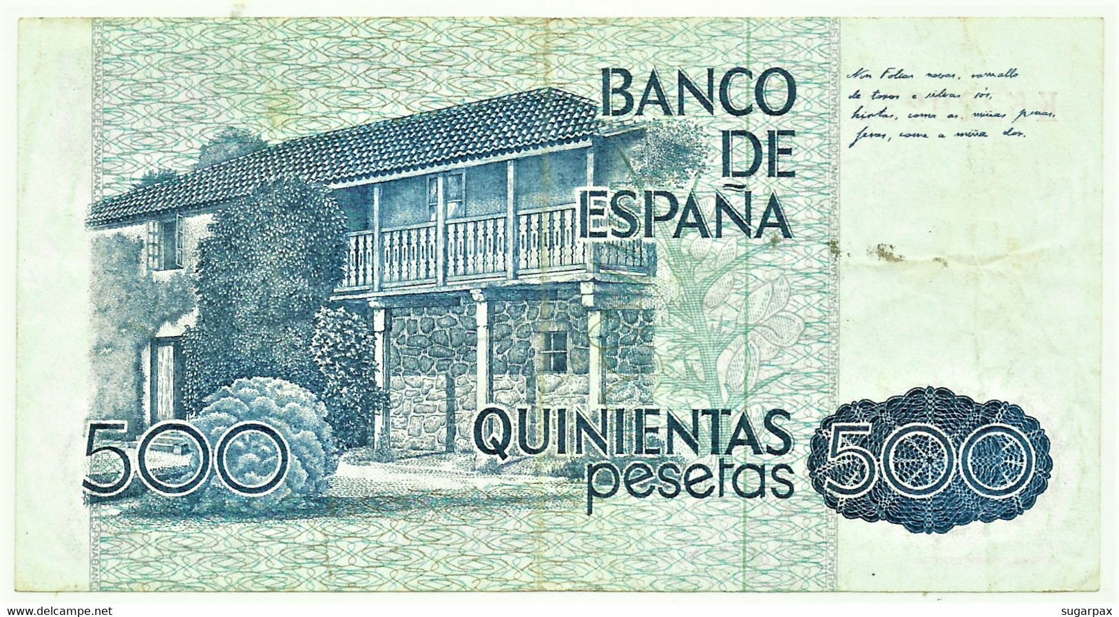 ESPAÑA - 500 Pesetas - 23.10.1979 ( 1983 ) - Pick 157 - Serie K - Rosalia De Castro - 500 Pesetas