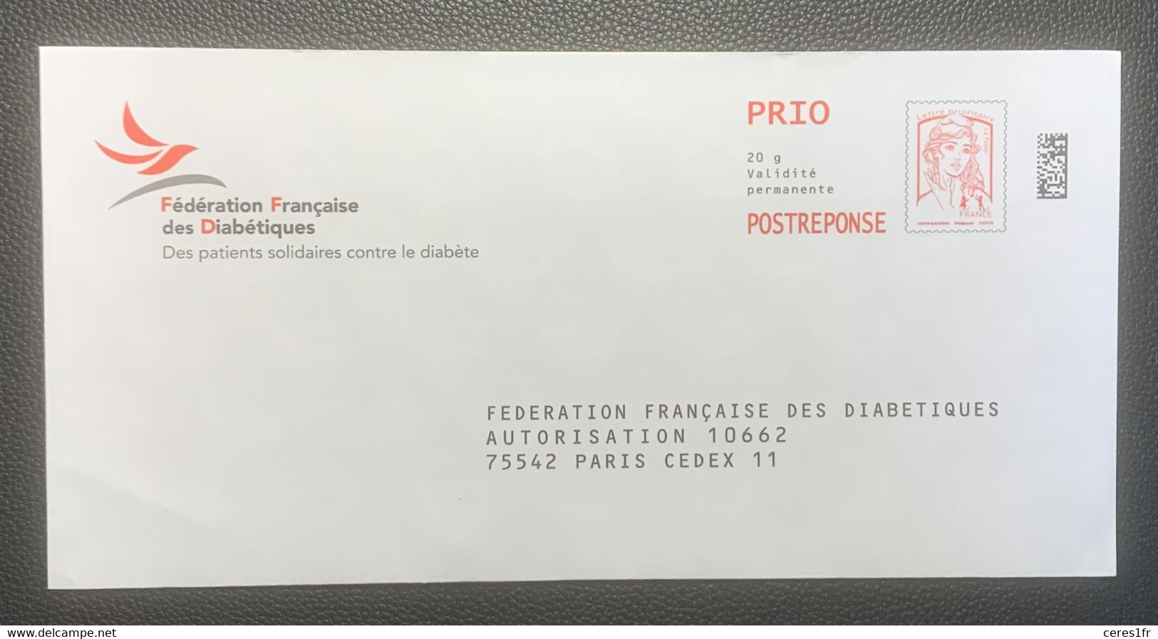 PAP163 - PAP Réponse  Neuf 110x220 Marianne Ciappa-Kavena Tarif PRIO Repiqué Federation Française Des Diabétiques 169777 - PAP : Antwoord /Ciappa-Kavena