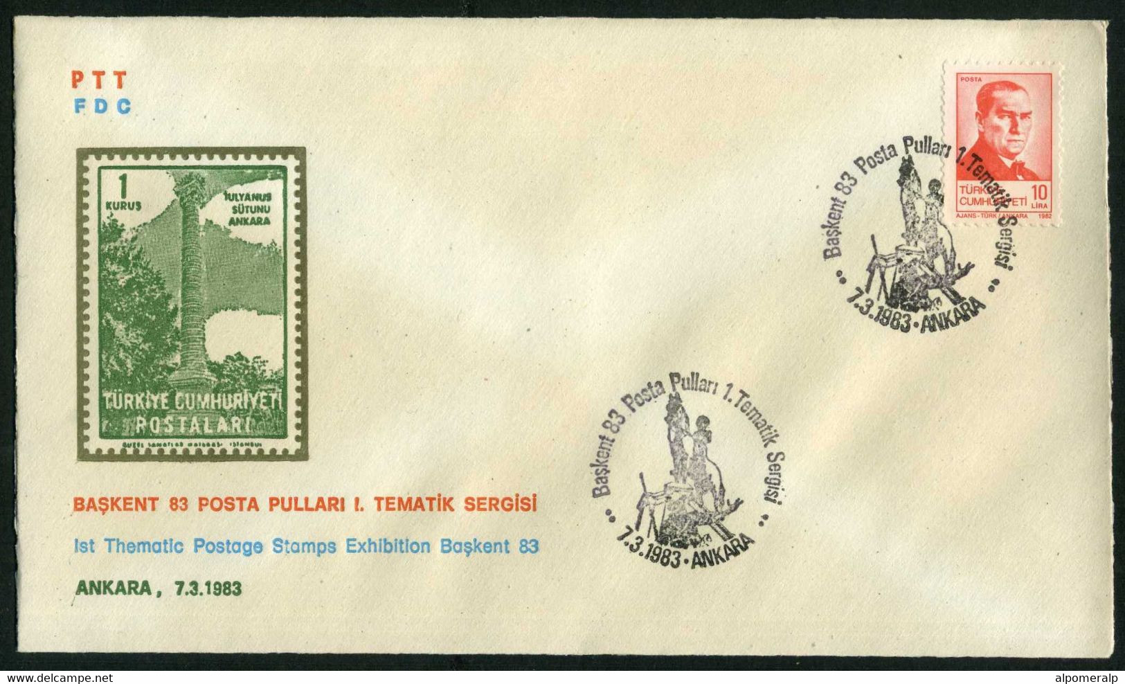 Türkiye 1983 Thematic Postage Stamps Exhibition, Special Cover - Cartas & Documentos